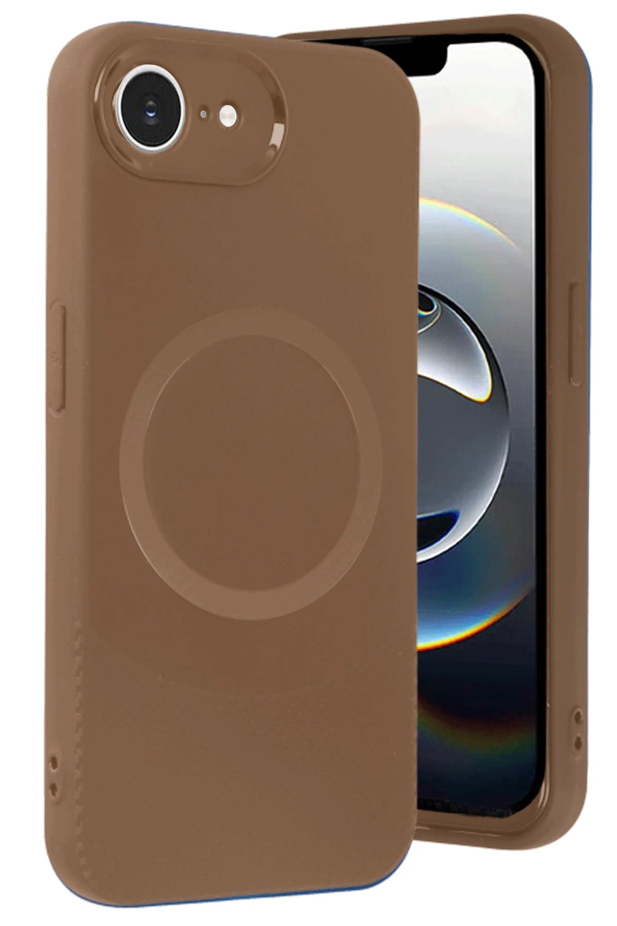 Newface iPhone 16E Kılıf Maya Karbon Kapak - Kahverengi