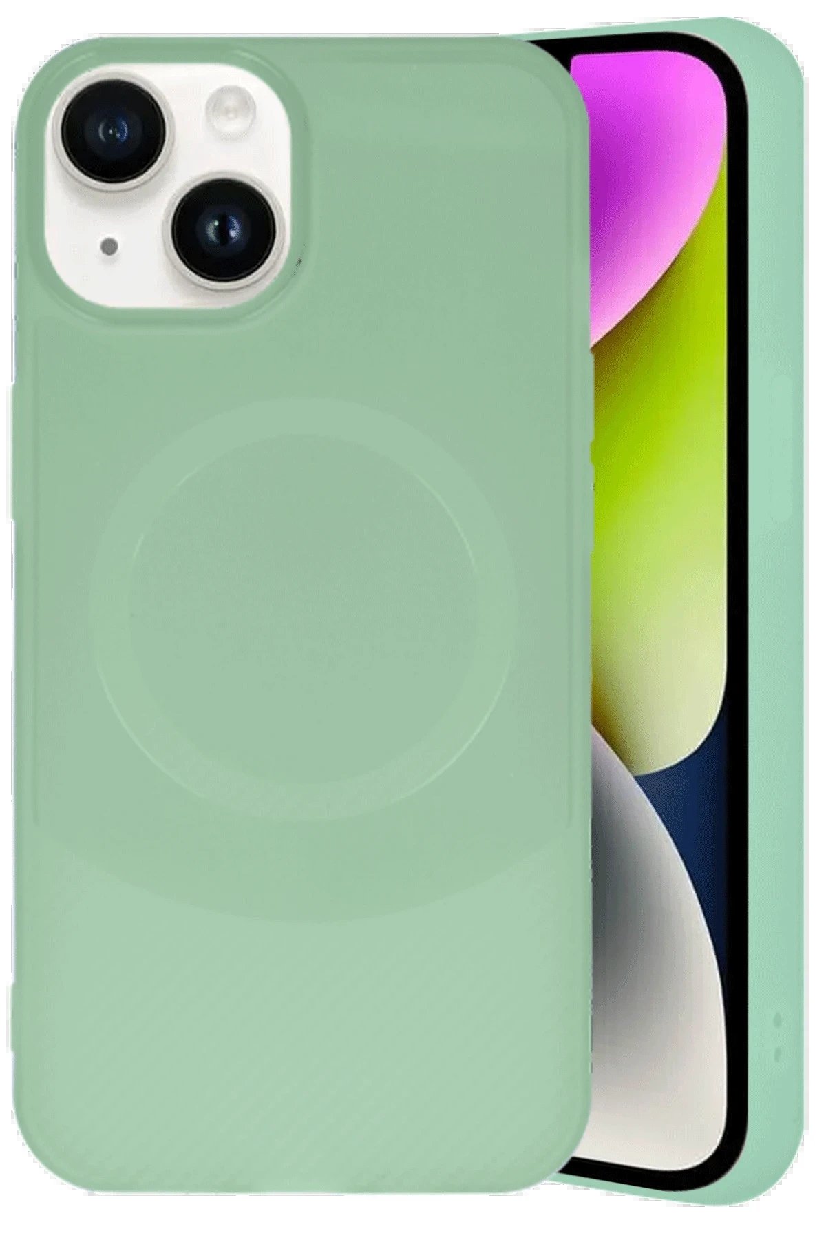 Newface iPhone 14 Kılıf Maya Karbon Kapak - Su Yeşili