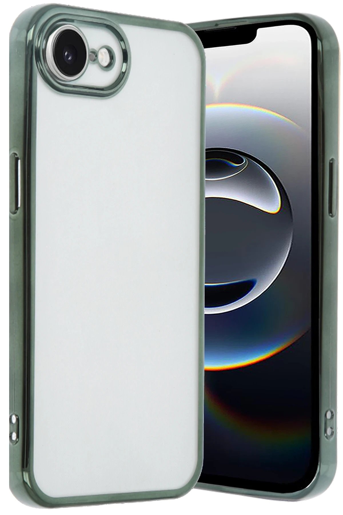 Newface iPhone 16E Kılıf Razer Lensli Silikon - Yeşil