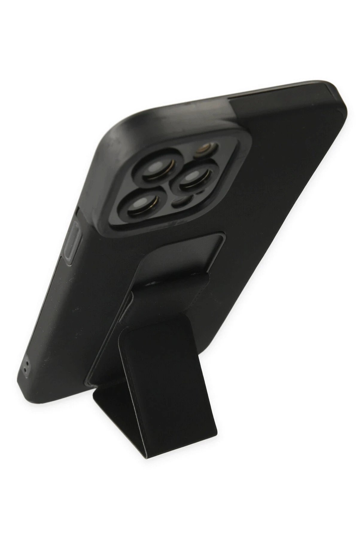 Newface iPhone 12 Pro Kılıf Mega Standlı Silikon - Siyah