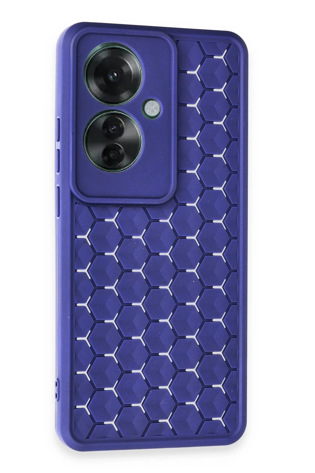 Newface Oppo Reno 11F Kılıf Petek Silikon Kapak - Lacivert