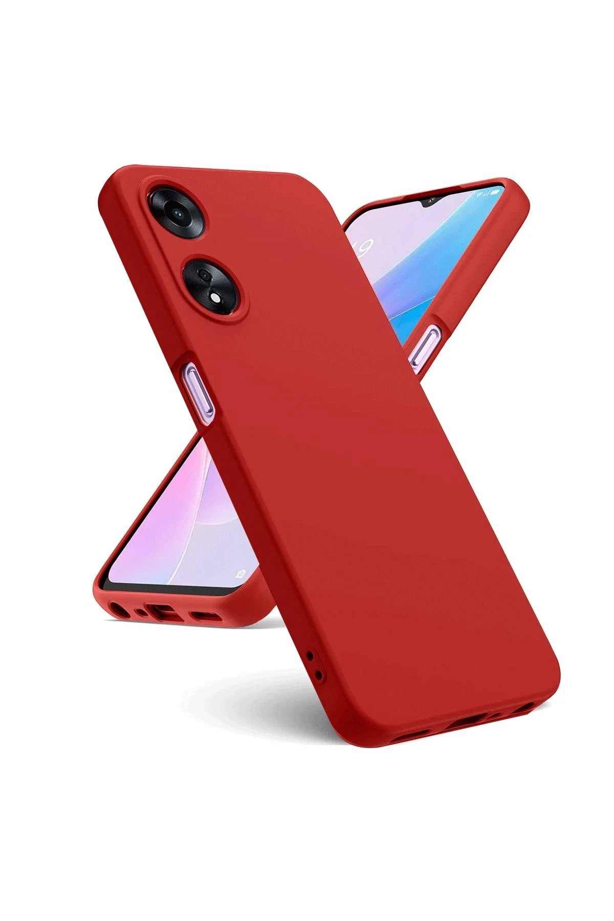 Newface Oppo A38 Kılıf First Silikon - Kırmızı