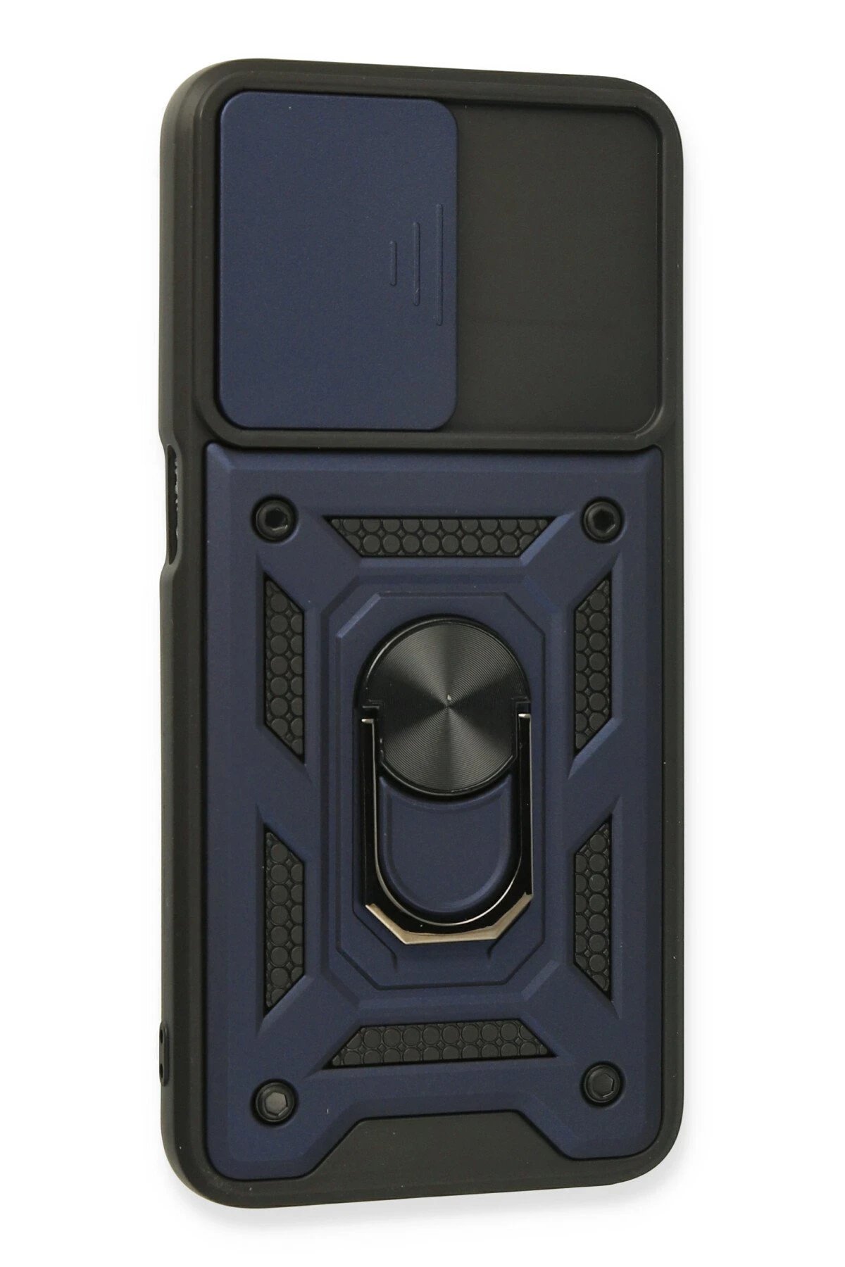 Newface Oppo A16 Kılıf Pars Lens Yüzüklü Silikon - Lacivert