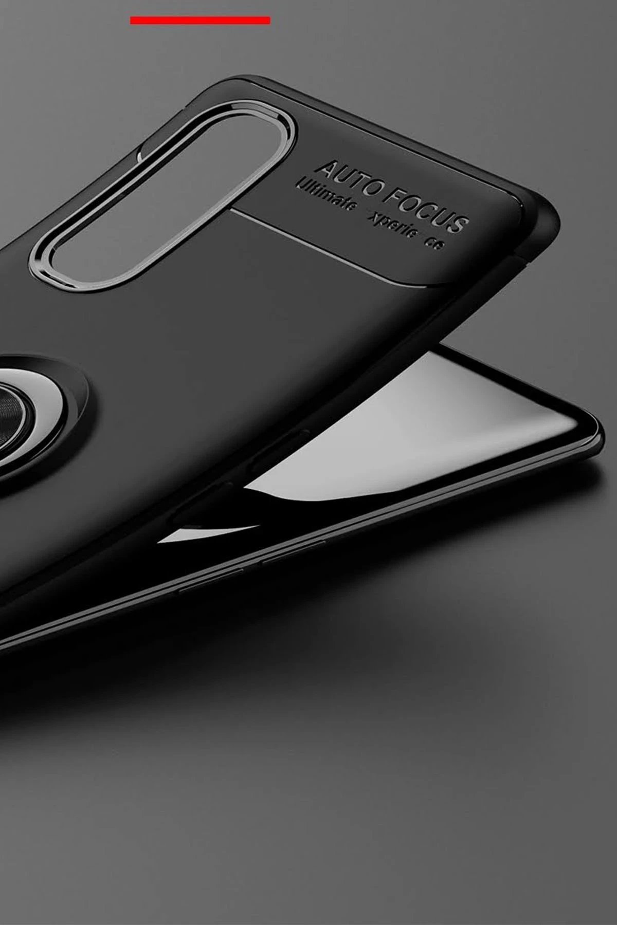 Newface Oppo Find X2 Kılıf Range Yüzüklü Silikon - Siyah