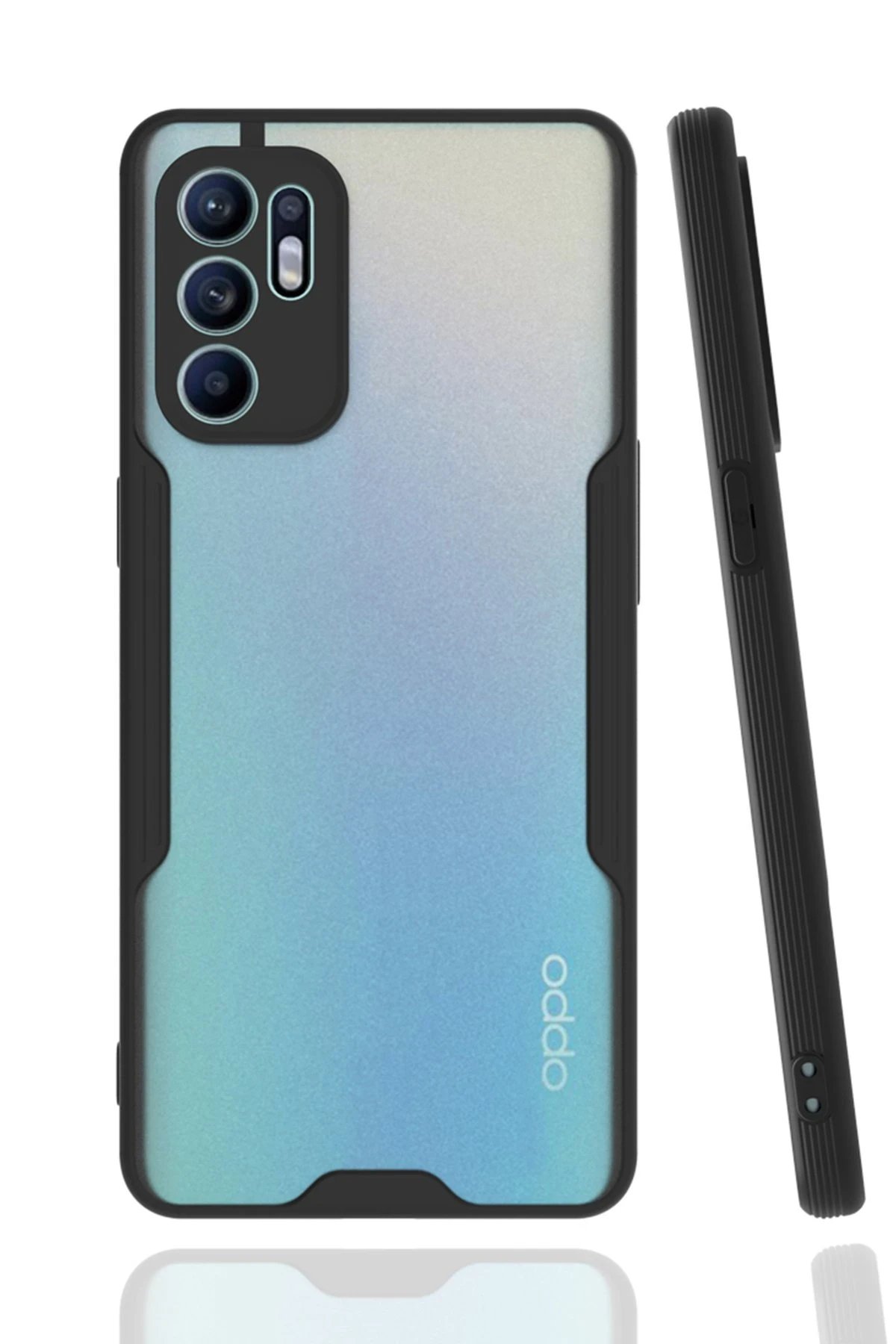 Newface Oppo Reno 6 Kılıf Platin Silikon - Siyah