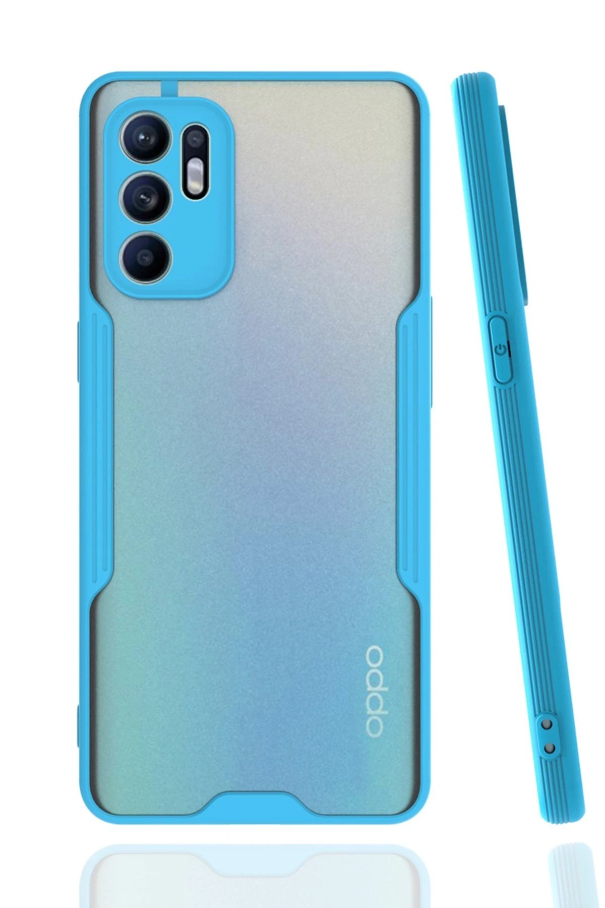 Newface Oppo Reno 6 Kılıf Platin Silikon - Mavi