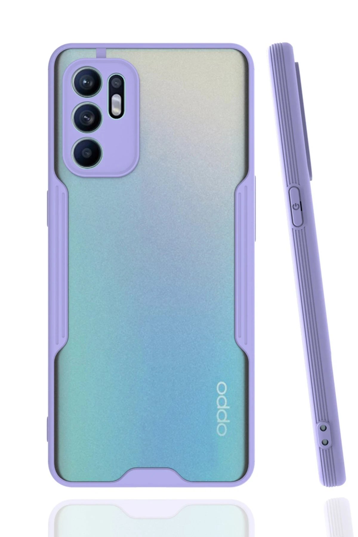 Newface Oppo Reno 6 Kılıf Platin Silikon - Lila