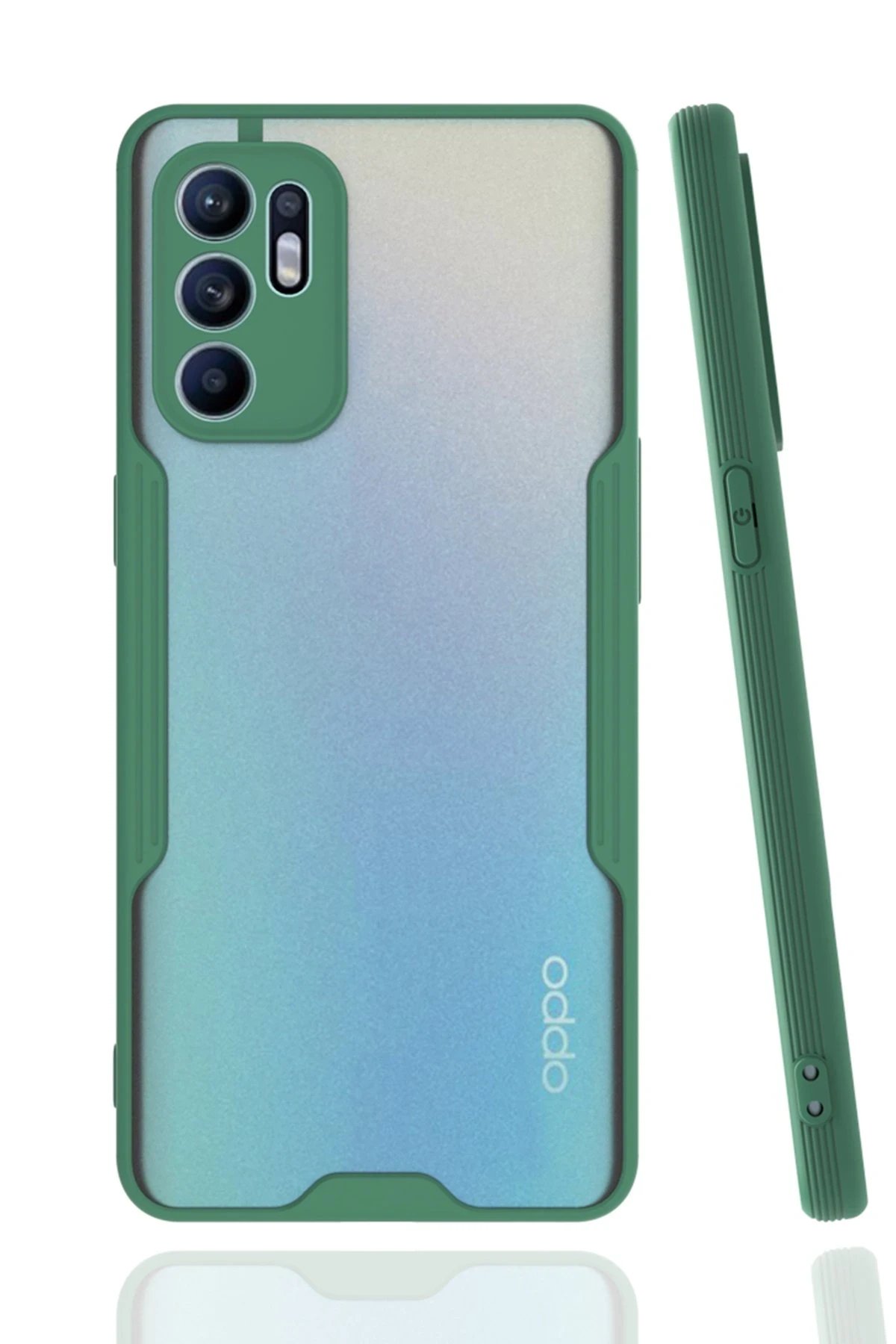 Newface Oppo Reno 6 Kılıf Platin Silikon - Yeşil
