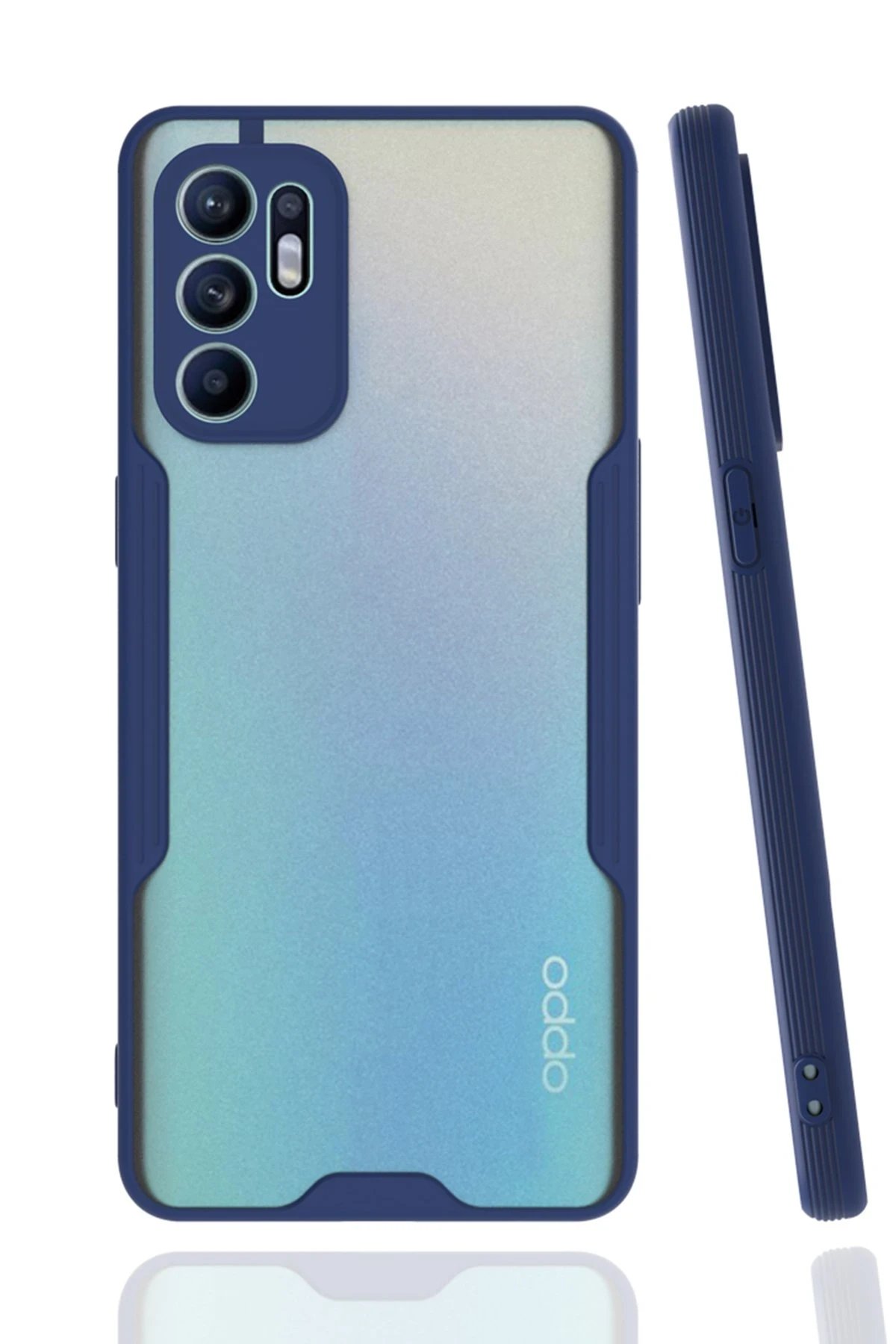 Newface Oppo Reno 6 Kılıf Platin Silikon - Lacivert