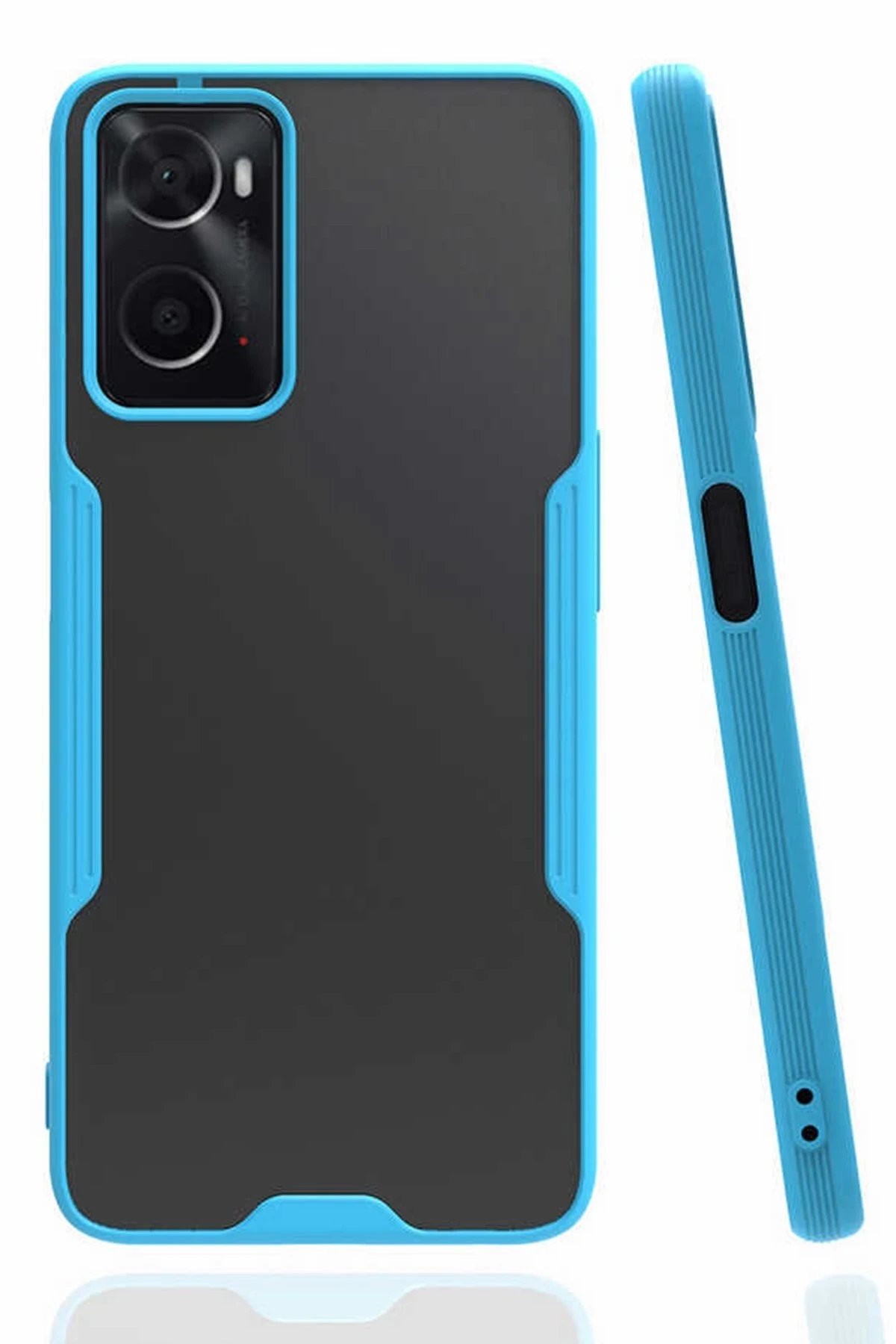 Newface Oppo A96 Kılıf Platin Silikon - Mavi