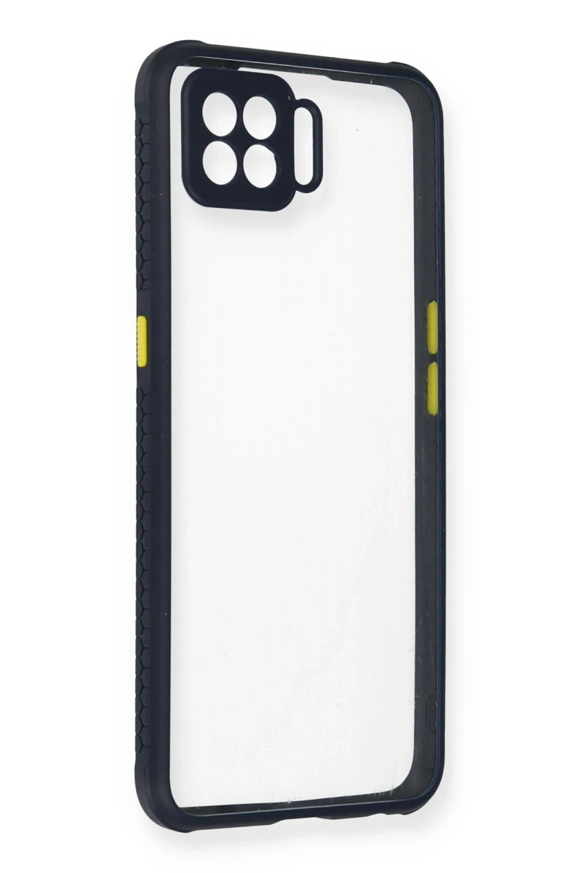 Newface Oppo Reno 4 Lite Kılıf Miami Şeffaf Silikon - Lacivert