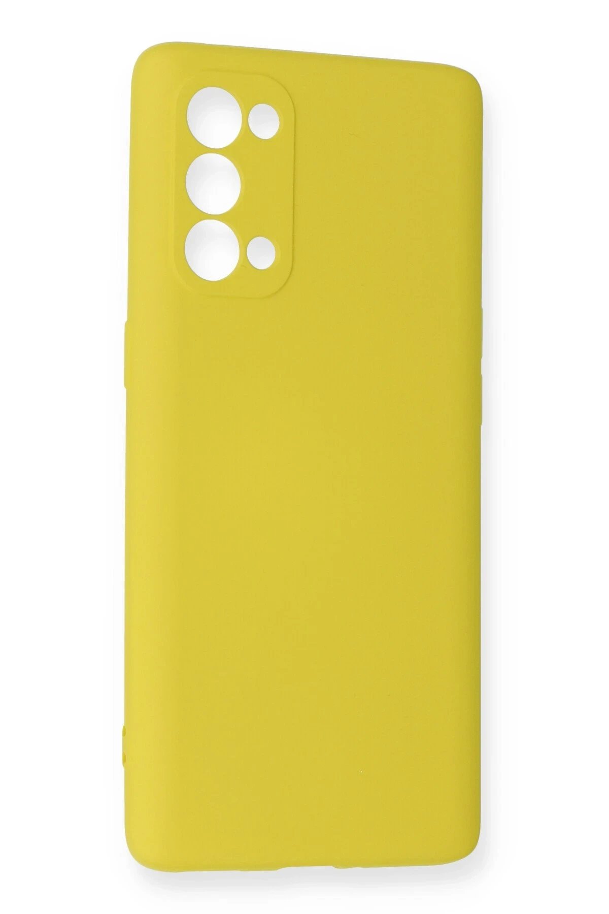 Newface Oppo Reno 5 Kılıf Nano içi Kadife Silikon - Sarı