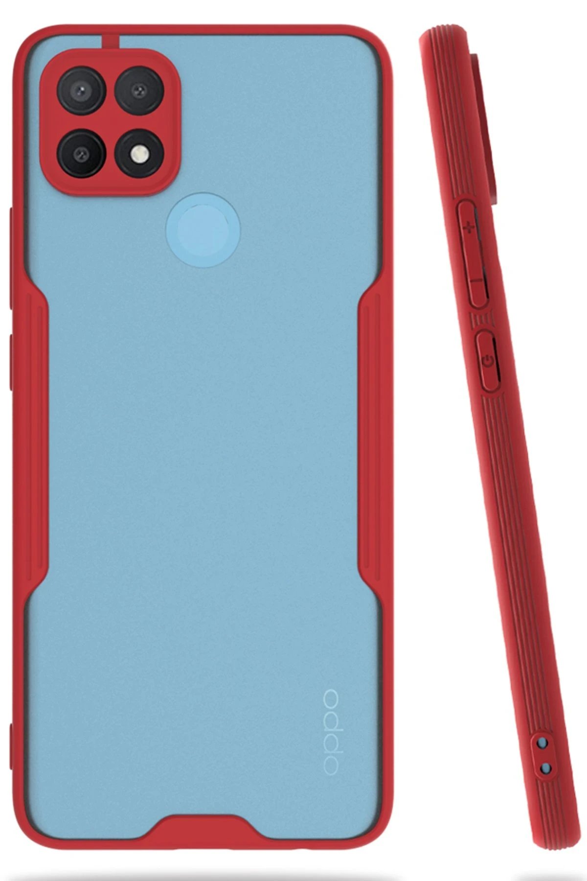 Newface Oppo A15 Kılıf Platin Silikon - Kırmızı