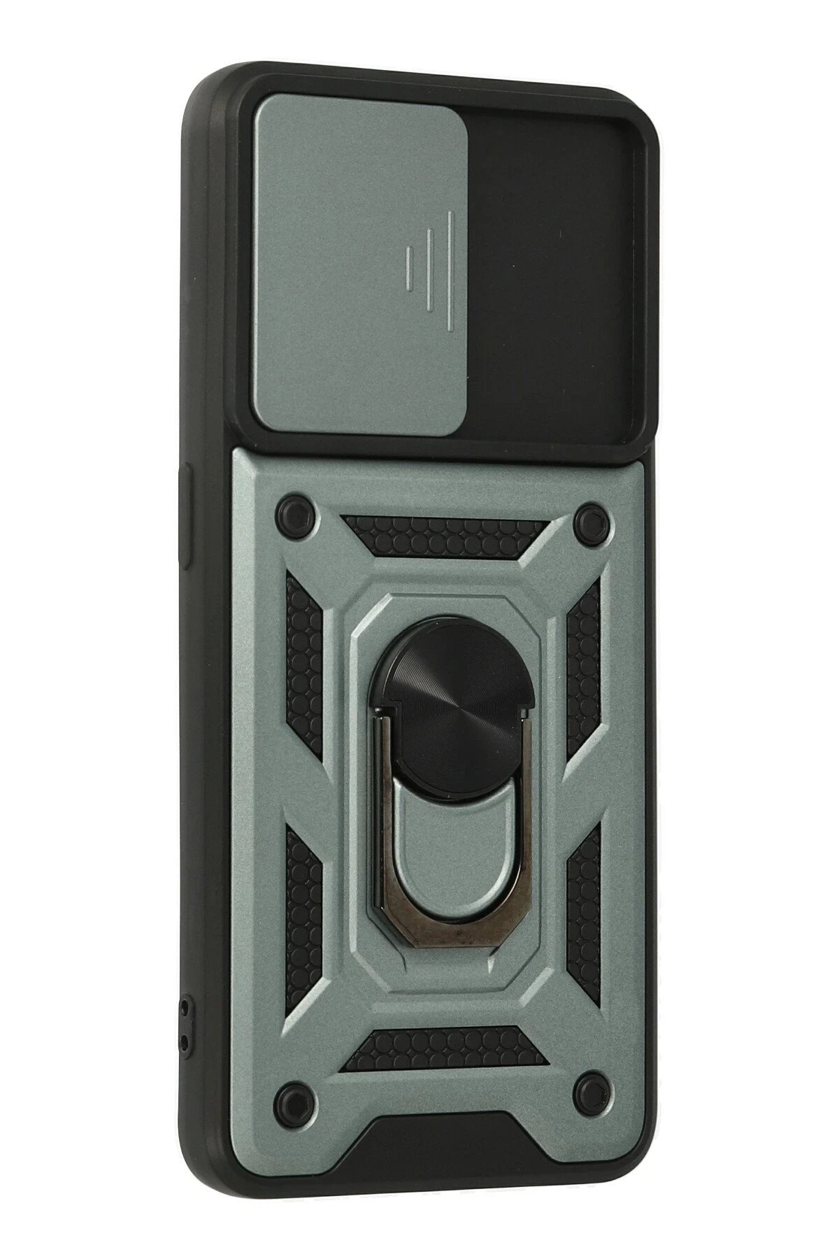 Newface Oppo A74 4G Kılıf Pars Lens Yüzüklü Silikon - Yeşil