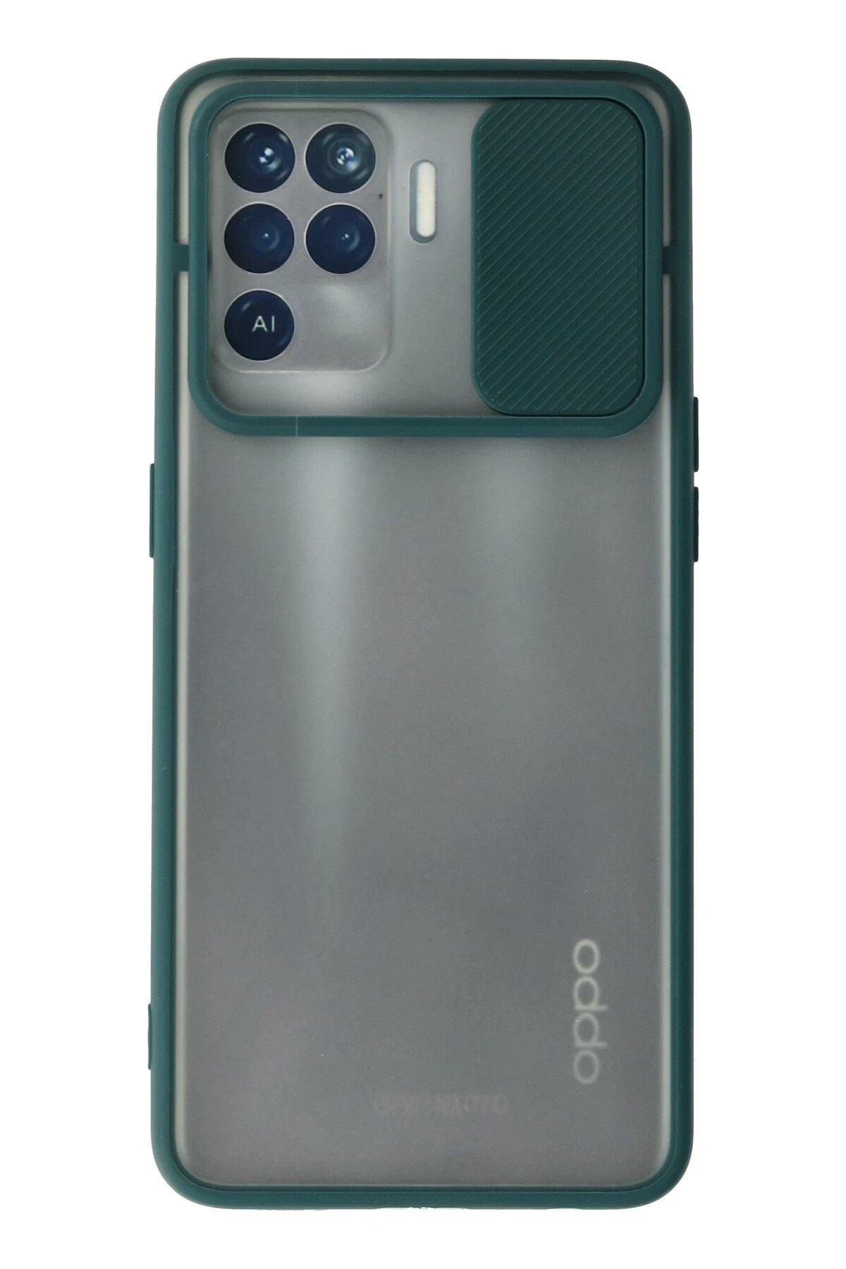 Newface Oppo Reno 5 Lite Kılıf Palm Buzlu Kamera Sürgülü Silikon - Yeşil