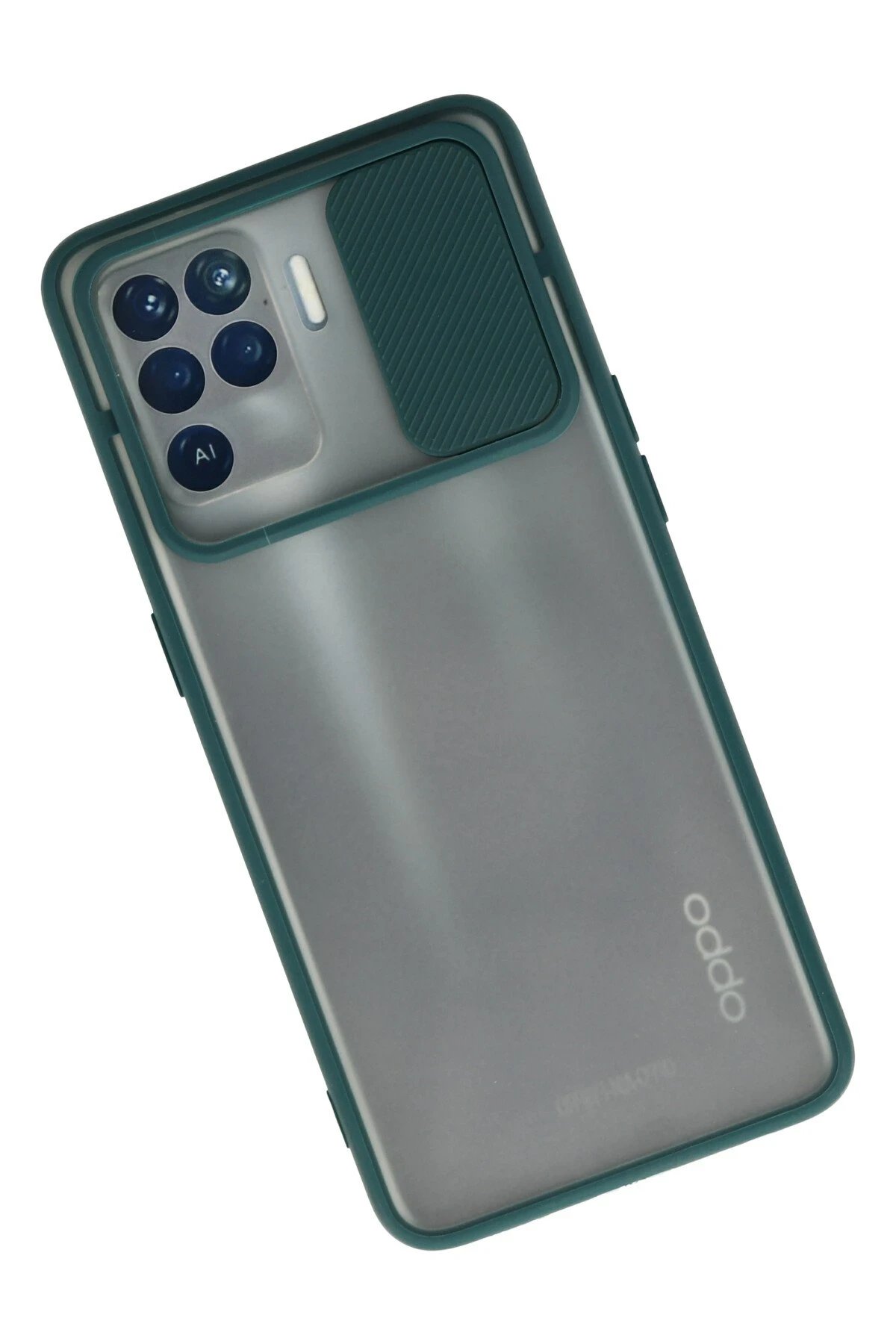 Newface Oppo Reno 5 Lite Kılıf Palm Buzlu Kamera Sürgülü Silikon - Yeşil