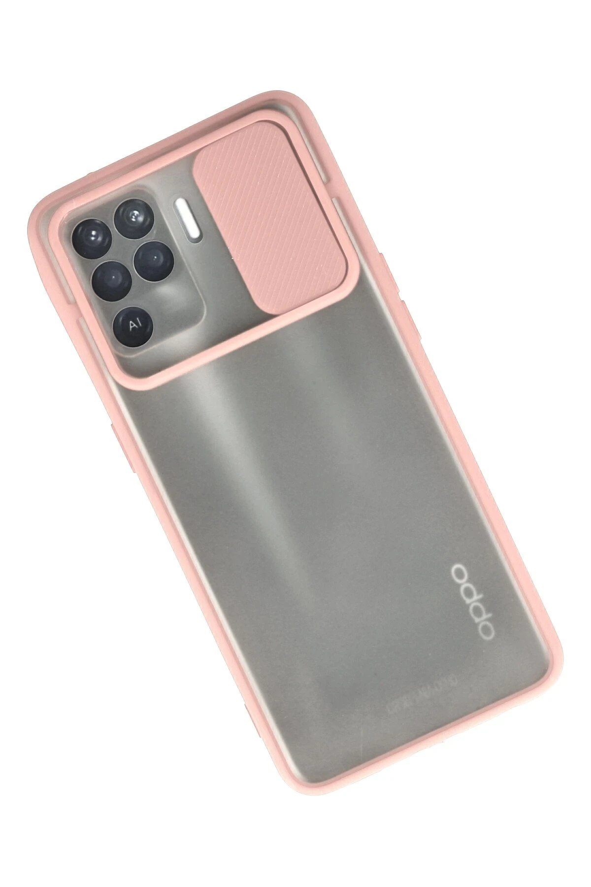 Newface Oppo Reno 5 Lite Kılıf Palm Buzlu Kamera Sürgülü Silikon - Pembe