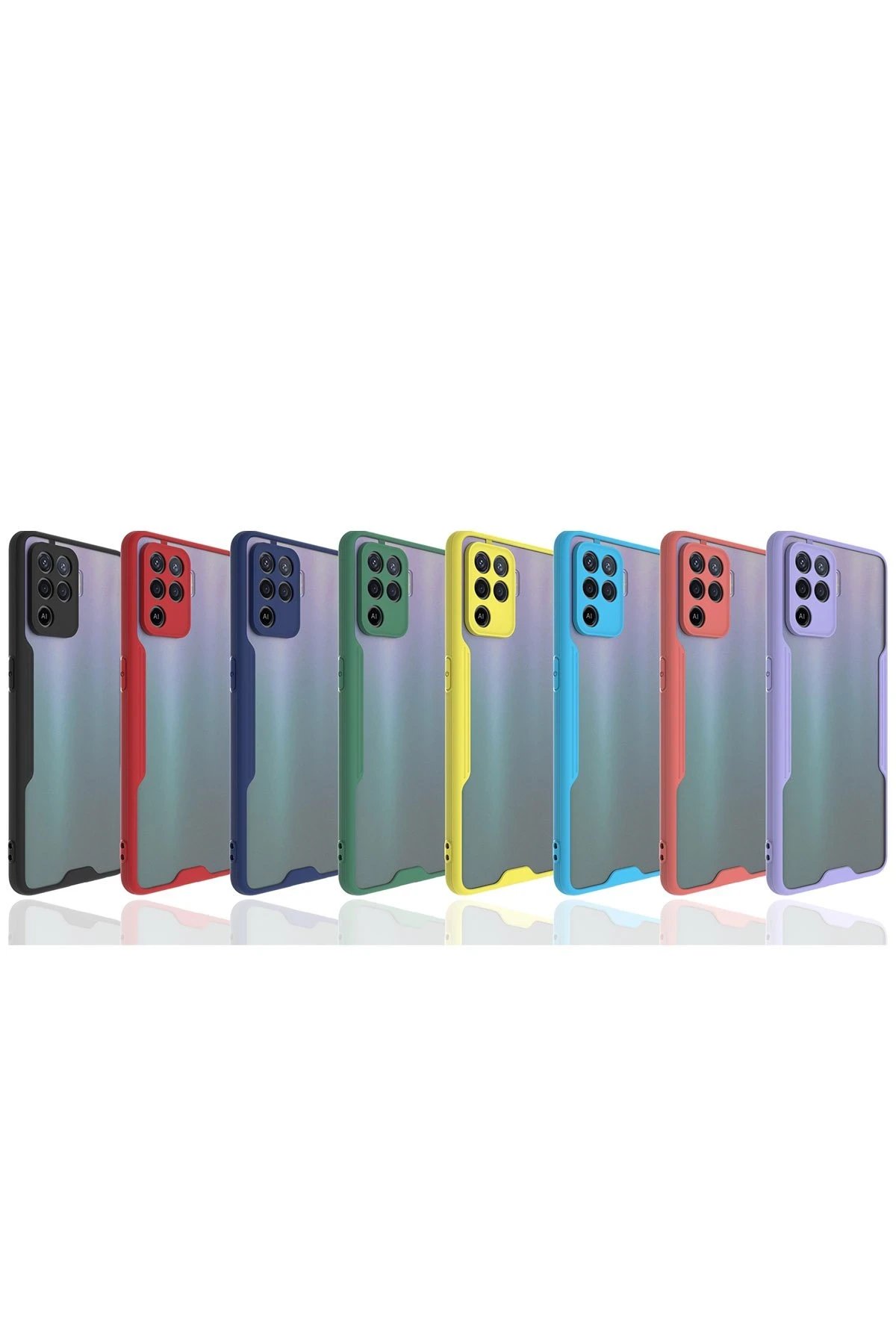 Newface Oppo Reno 5 Lite Kılıf Platin Silikon - Sarı