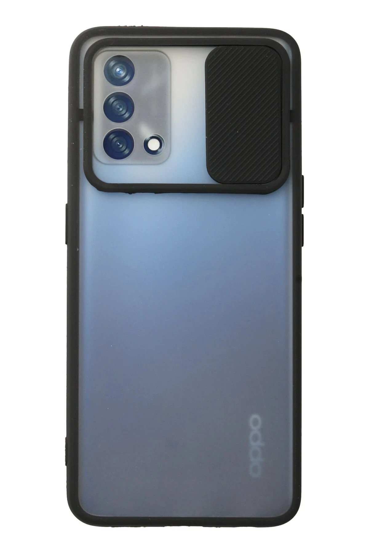 Newface Oppo A74 4G Kılıf Palm Buzlu Kamera Sürgülü Silikon - Siyah