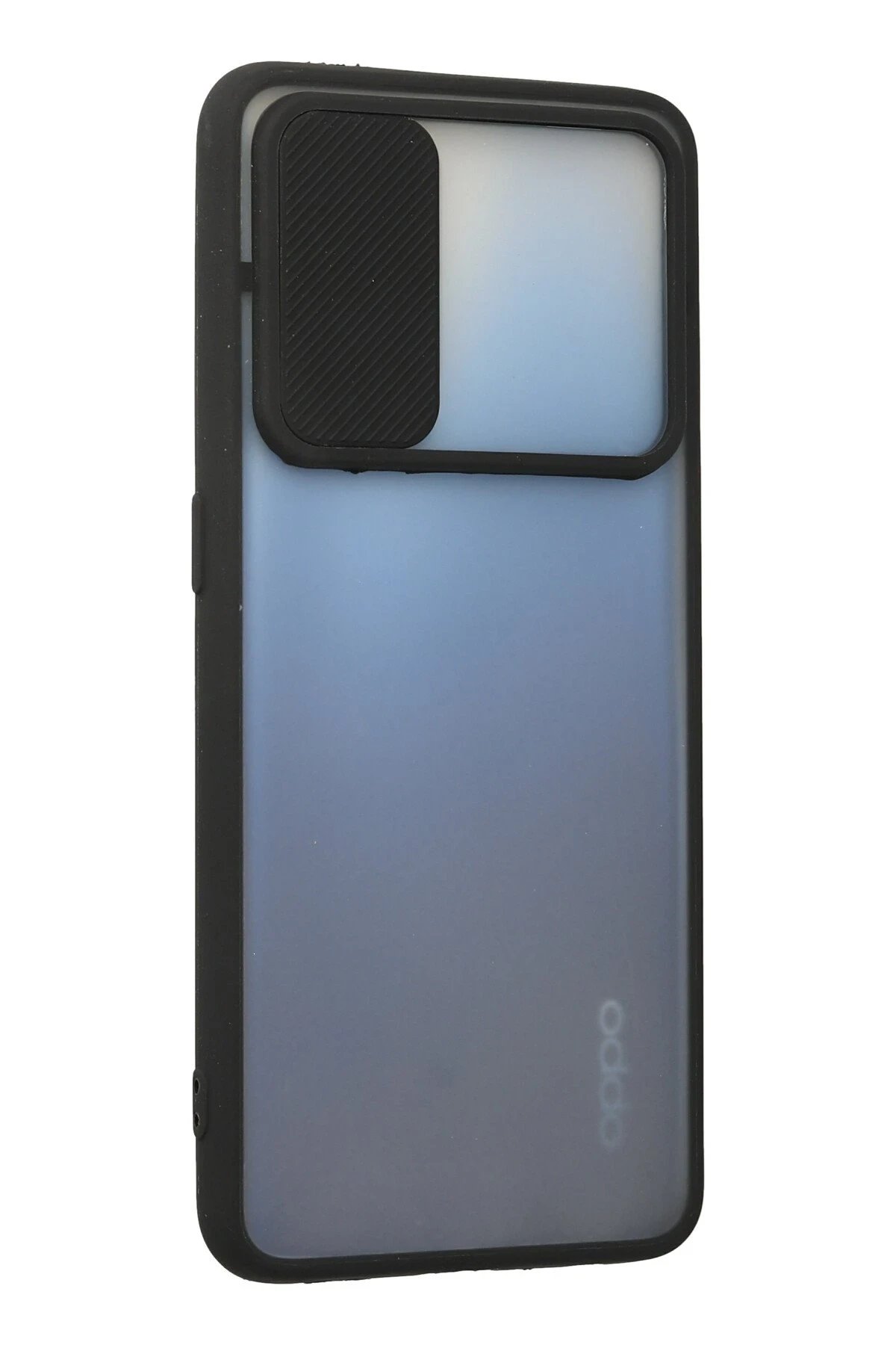 Newface Oppo A74 4G Kılıf Palm Buzlu Kamera Sürgülü Silikon - Siyah