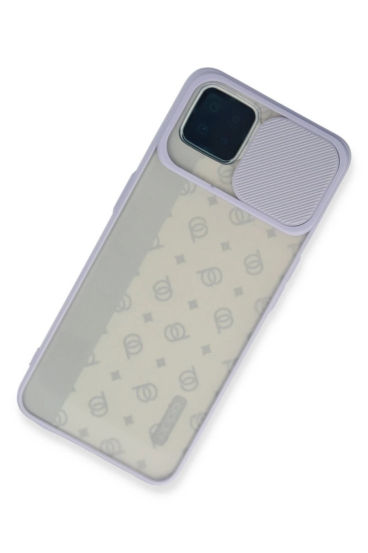 Newface Oppo Reno 4 Lite Kılıf Palm Buzlu Kamera Sürgülü Silikon - Lila