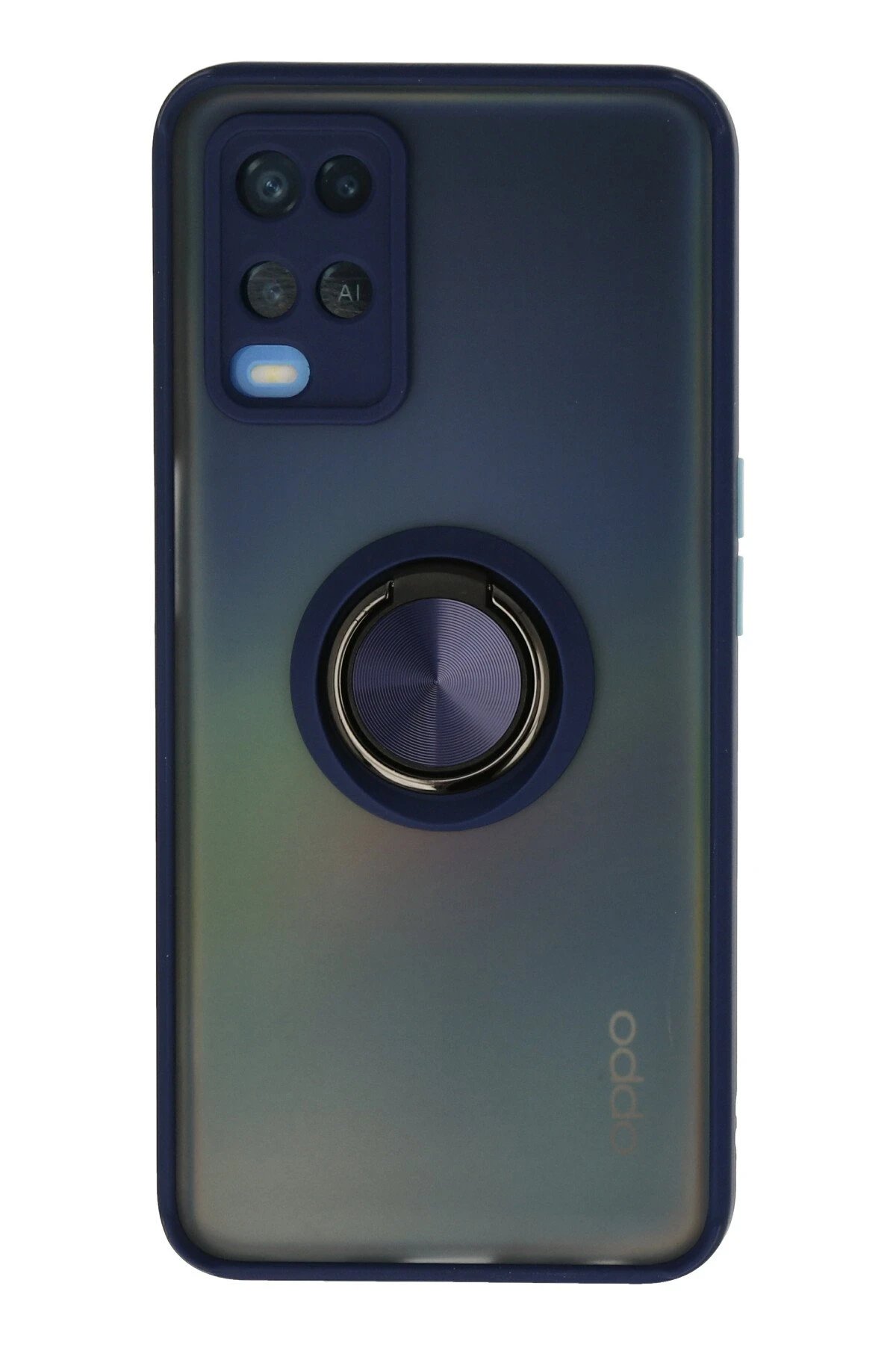 Newface Oppo A54 4G Kılıf Montreal Yüzüklü Silikon Kapak - Lacivert