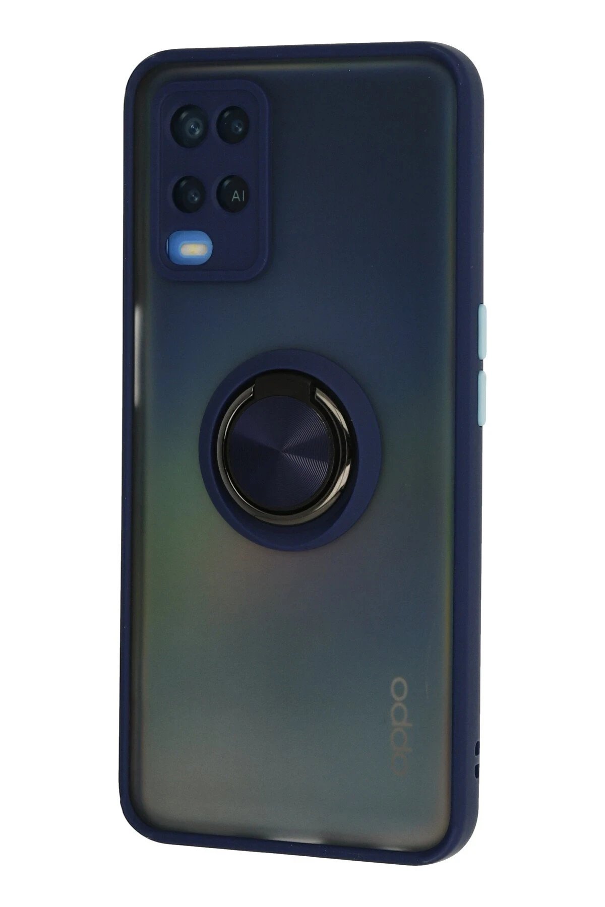 Newface Oppo A54 4G Kılıf Montreal Yüzüklü Silikon Kapak - Lacivert