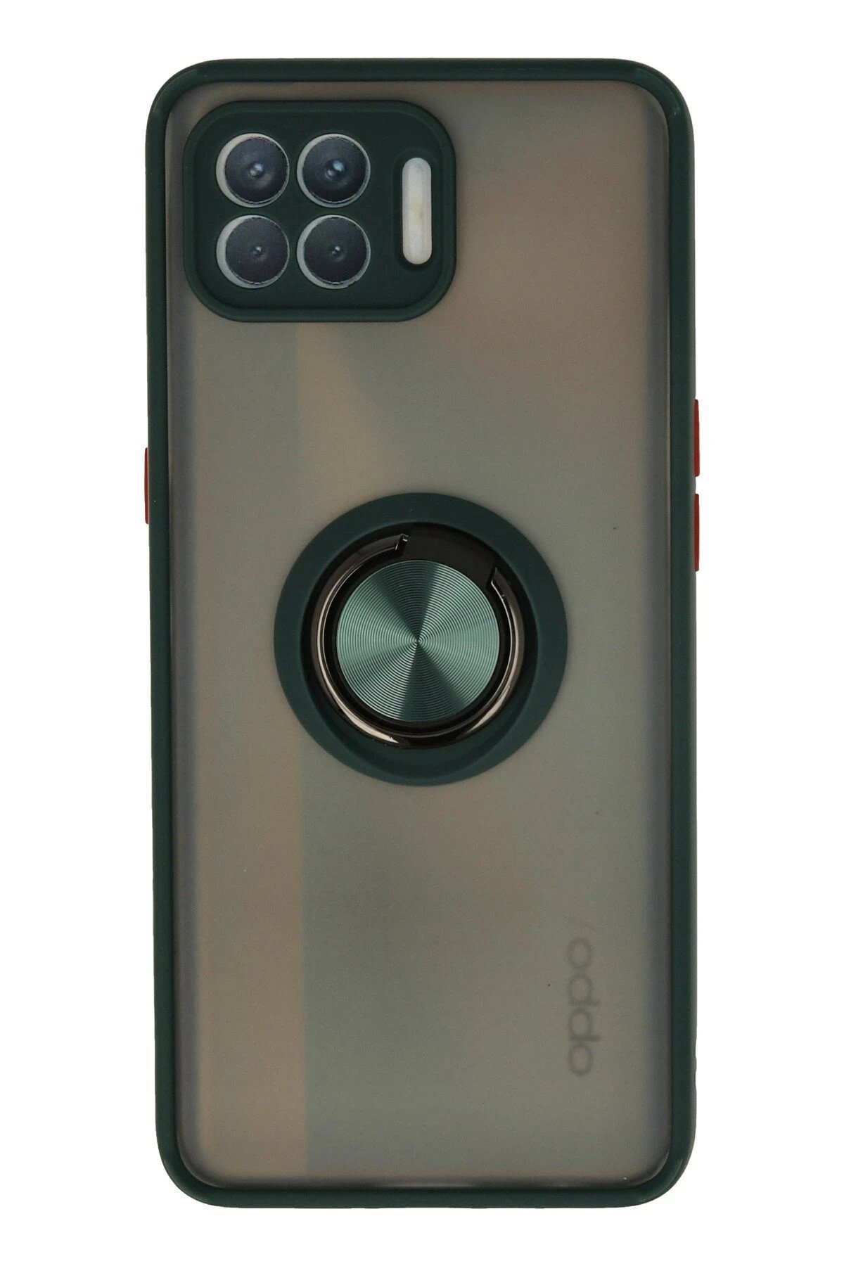 Newface Oppo Reno 4 Lite Kılıf Montreal Yüzüklü Silikon Kapak - Yeşil