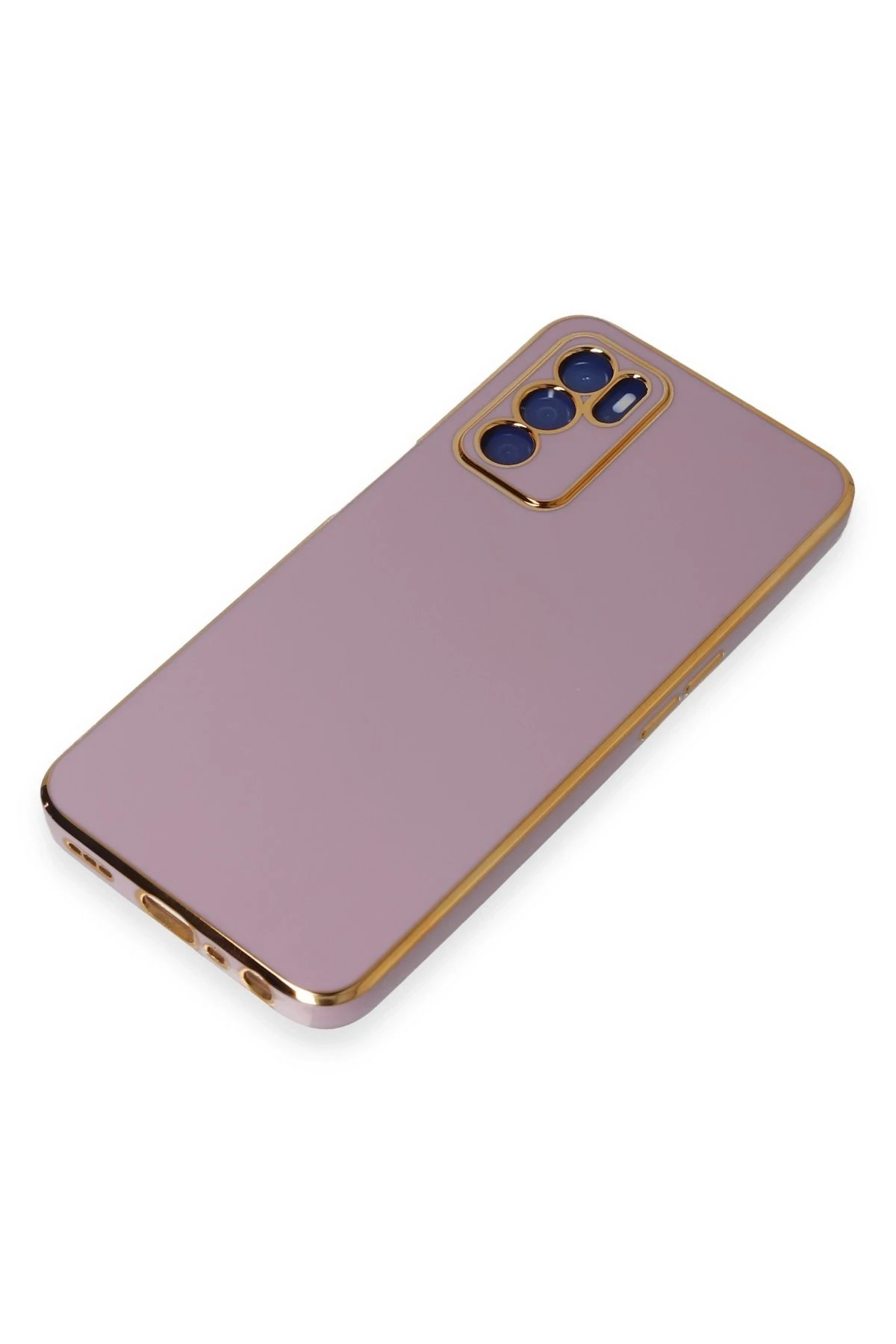 Newface Oppo A16 Kılıf Volet Silikon - Mor