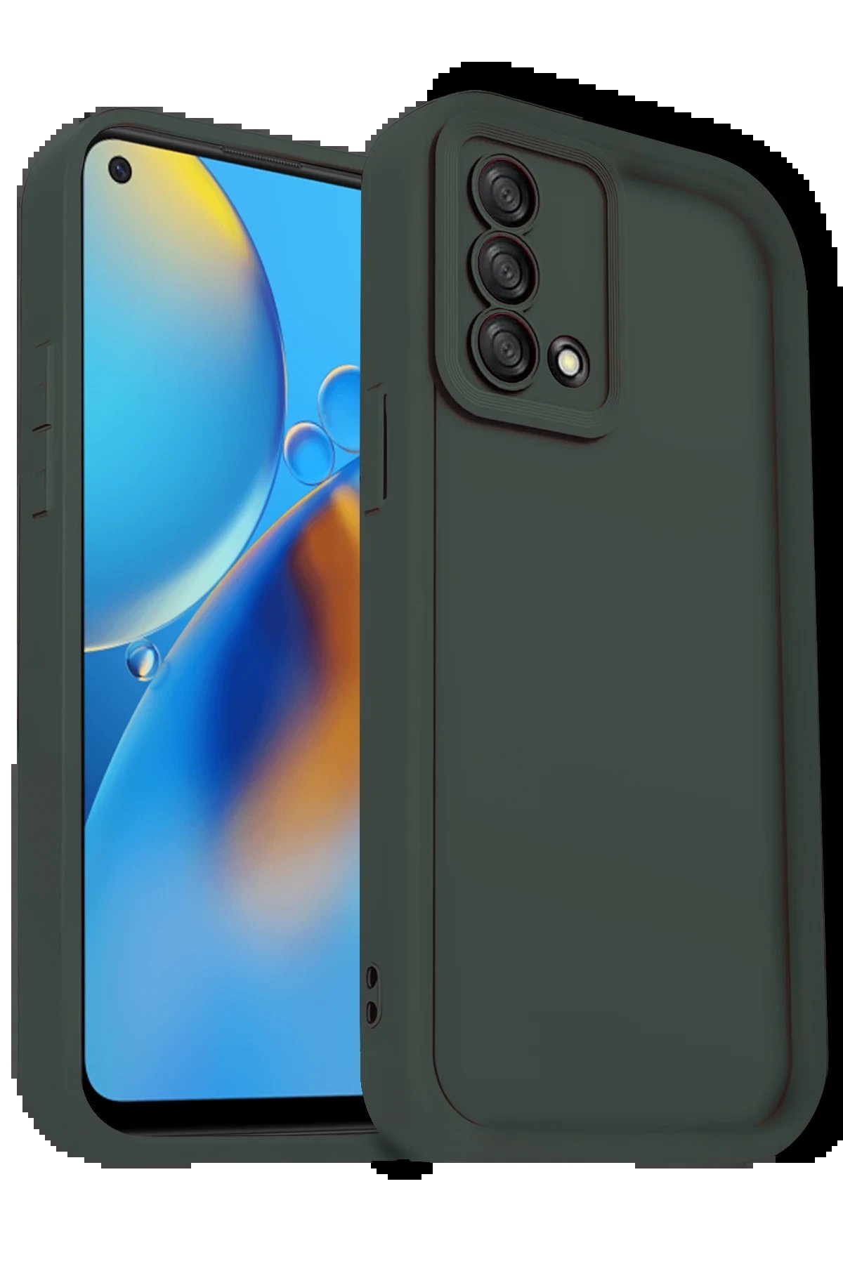 Newface Oppo A74 4G Kılıf Viera Silikon - Koyu Yeşil