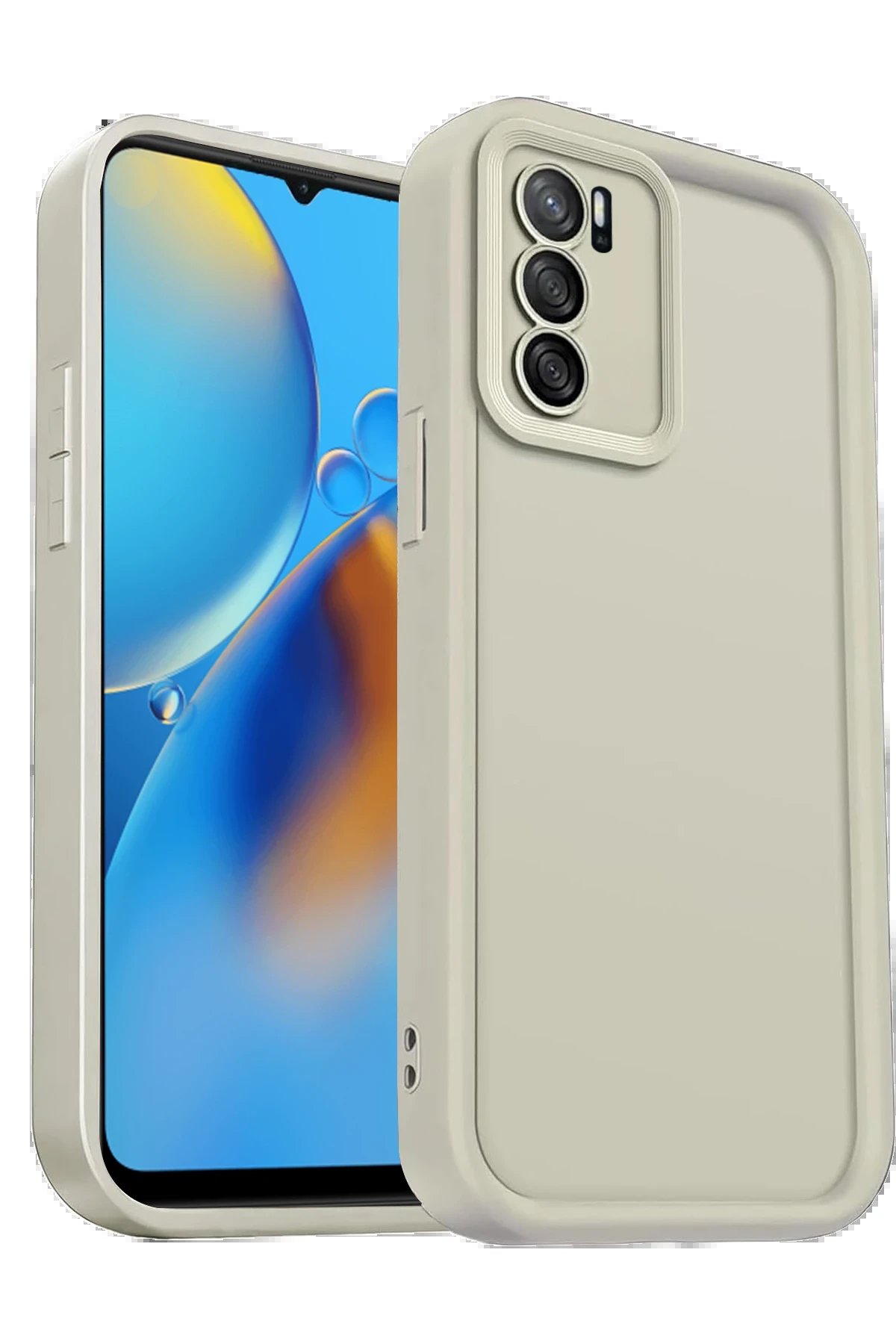 Newface Oppo A16 Kılıf Viera Silikon - Krem