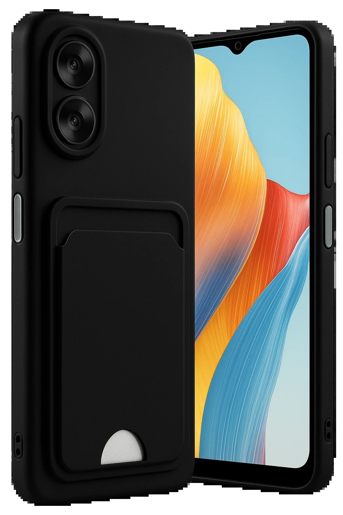 Newface Oppo A38 Kılıf Kelvin Kartvizitli Silikon - Siyah