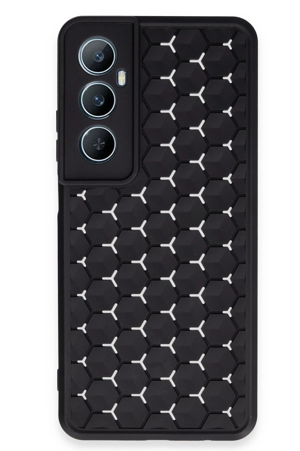 Newface Realme C65 Kılıf Petek Silikon Kapak - Siyah