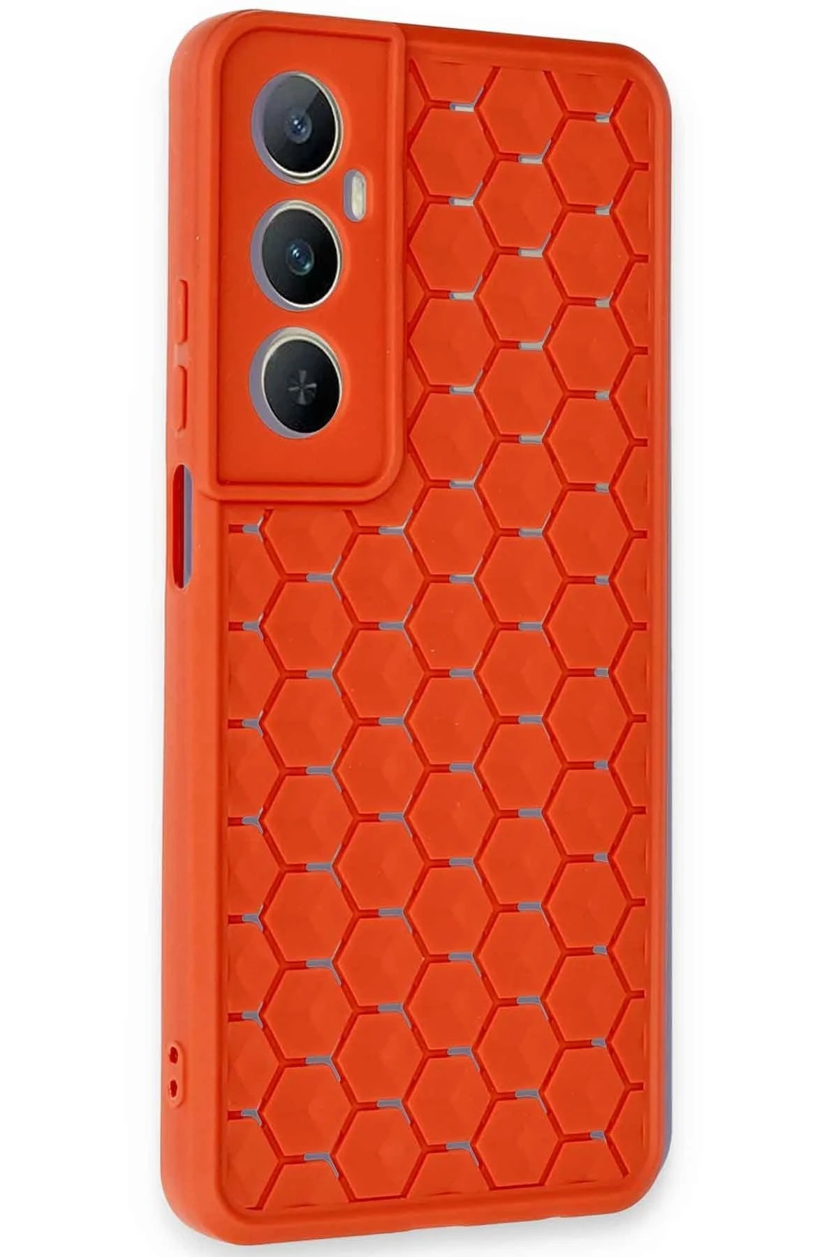 Newface Realme C65 Kılıf Petek Silikon Kapak - Kırmızı