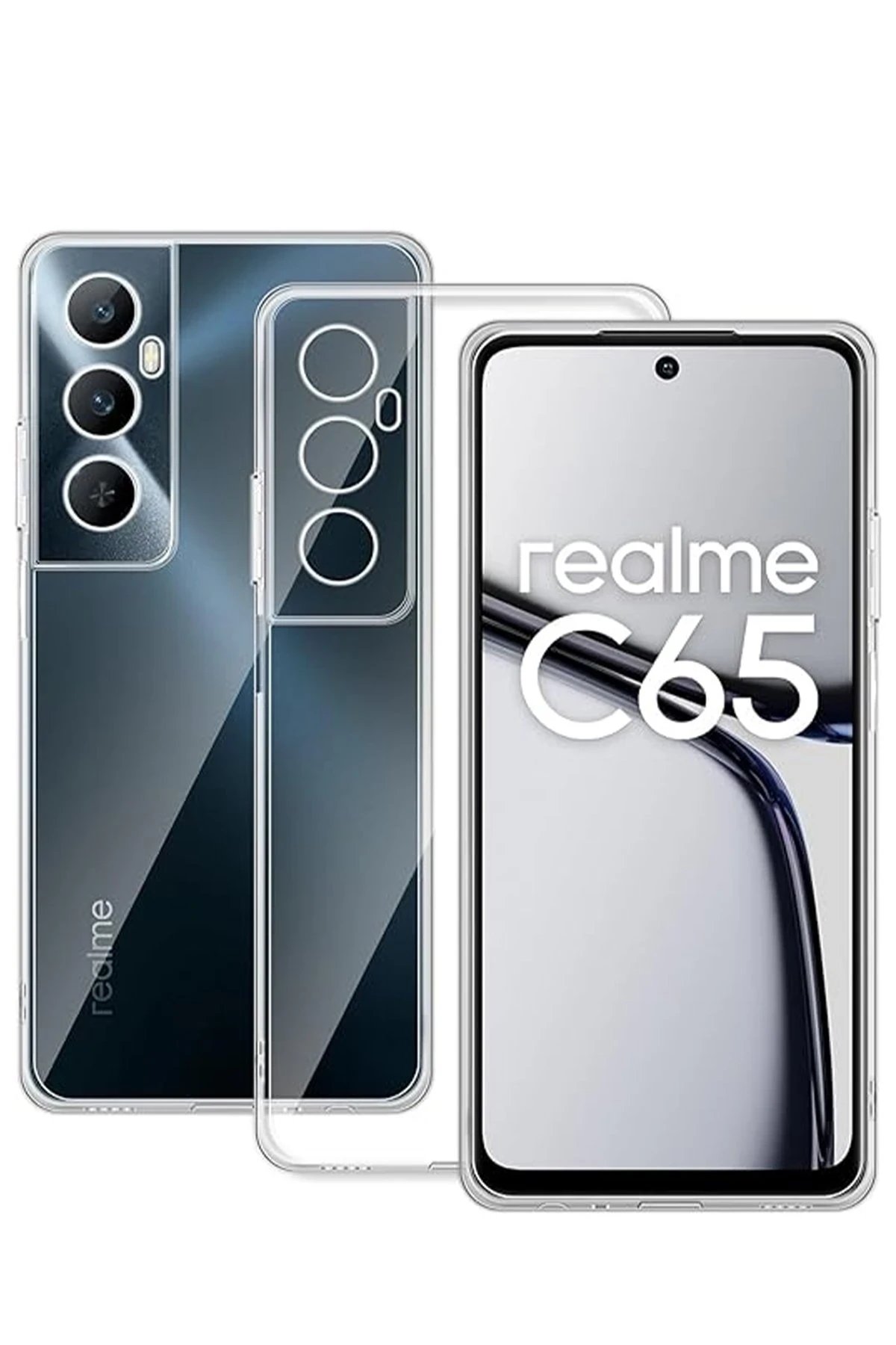 Newface Realme C65 Kılıf Lüx Şeffaf Silikon