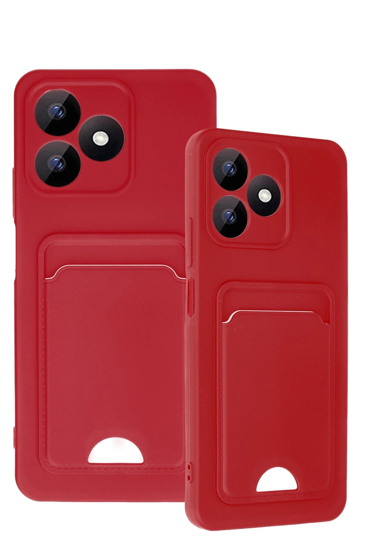 Newface Realme Note 50 4G Kılıf Kelvin Kartvizitli Silikon - Kırmızı