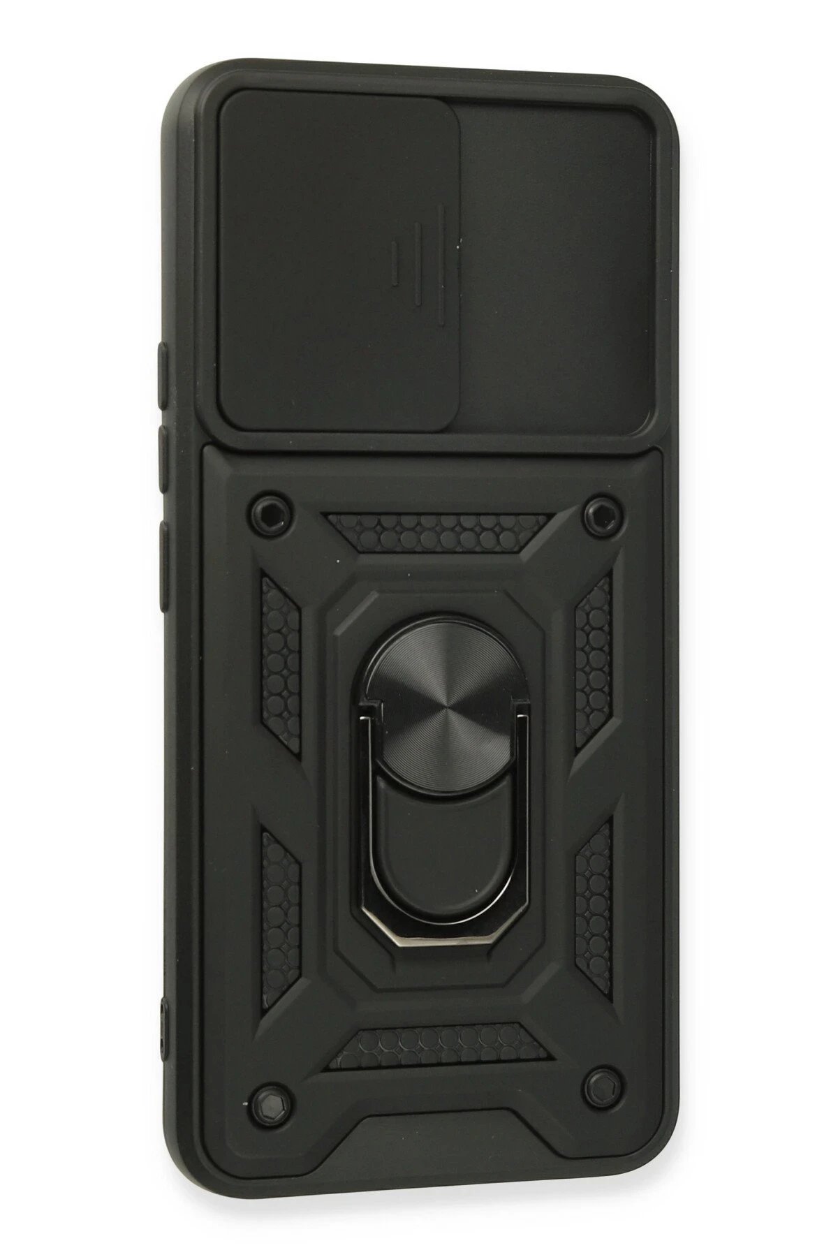 Newface Realme 8 Kılıf Pars Lens Yüzüklü Silikon - Siyah