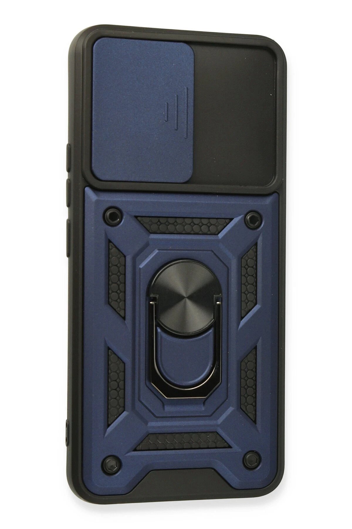 Newface Realme 8 Kılıf Pars Lens Yüzüklü Silikon - Lacivert