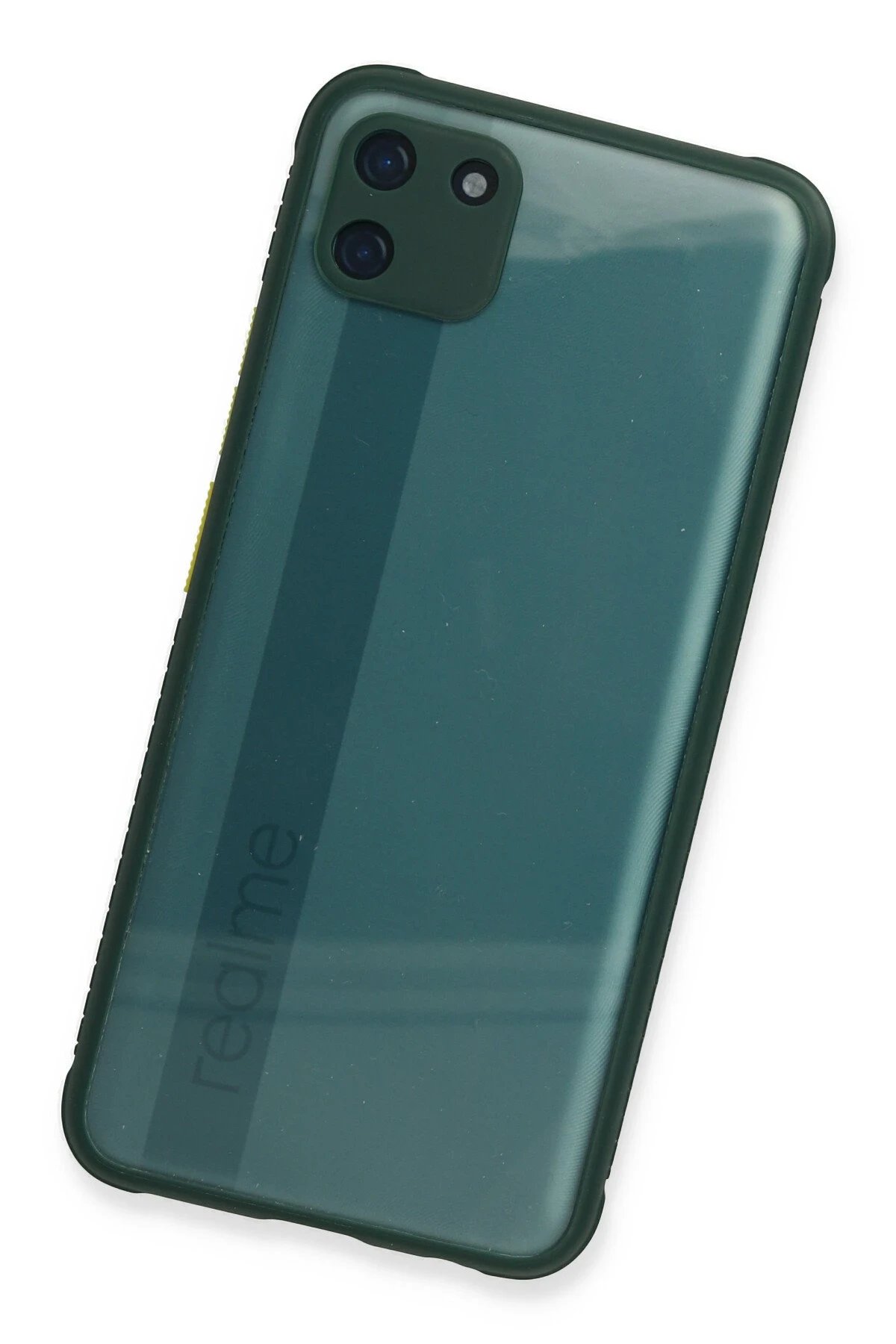 Newface Realme C11 Kılıf Miami Şeffaf Silikon - Koyu Yeşil