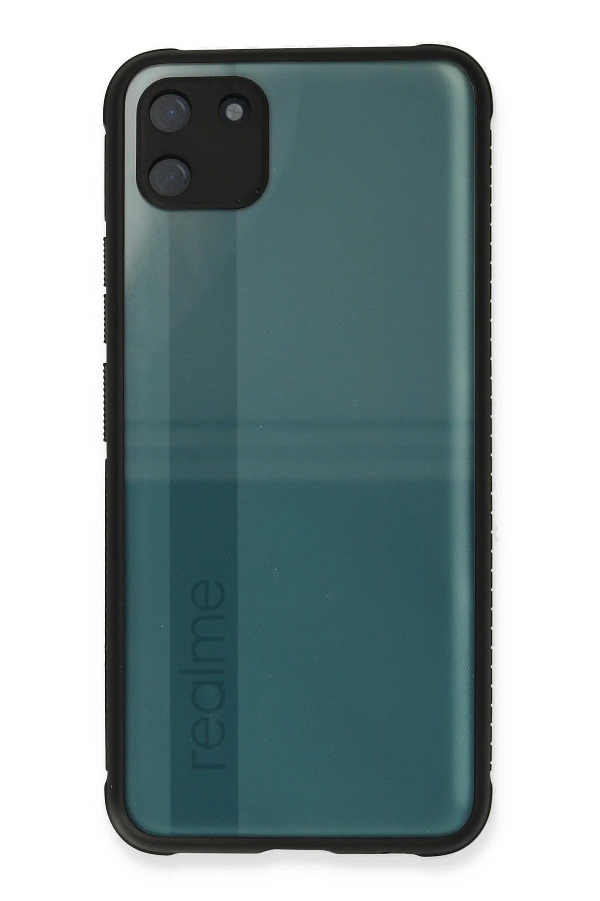 Newface Realme C11 Kılıf Miami Şeffaf Silikon - Siyah