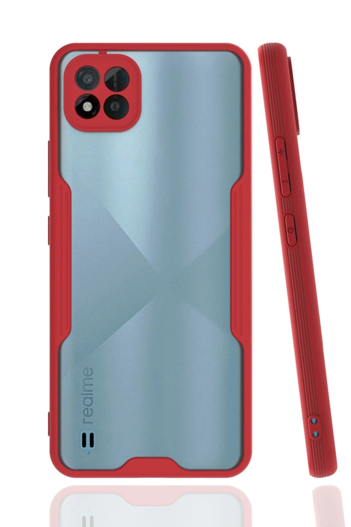 Newface Realme C11 2021 Kılıf Platin Silikon - Kırmızı