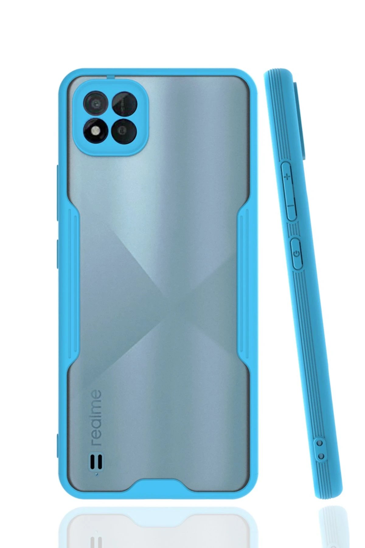 Newface Realme C11 2021 Kılıf Platin Silikon - Mavi