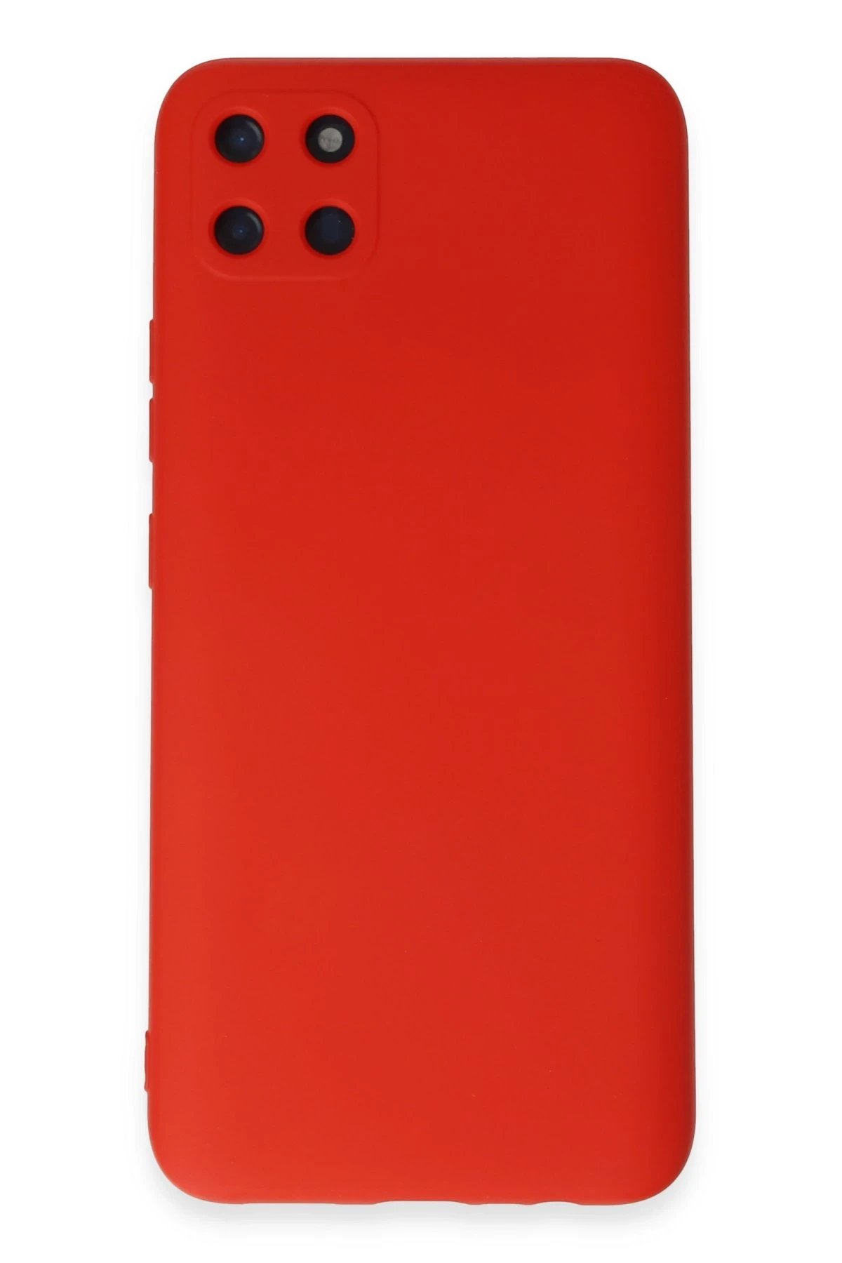 Newface Realme C11 Kılıf Nano içi Kadife Silikon - Kırmızı