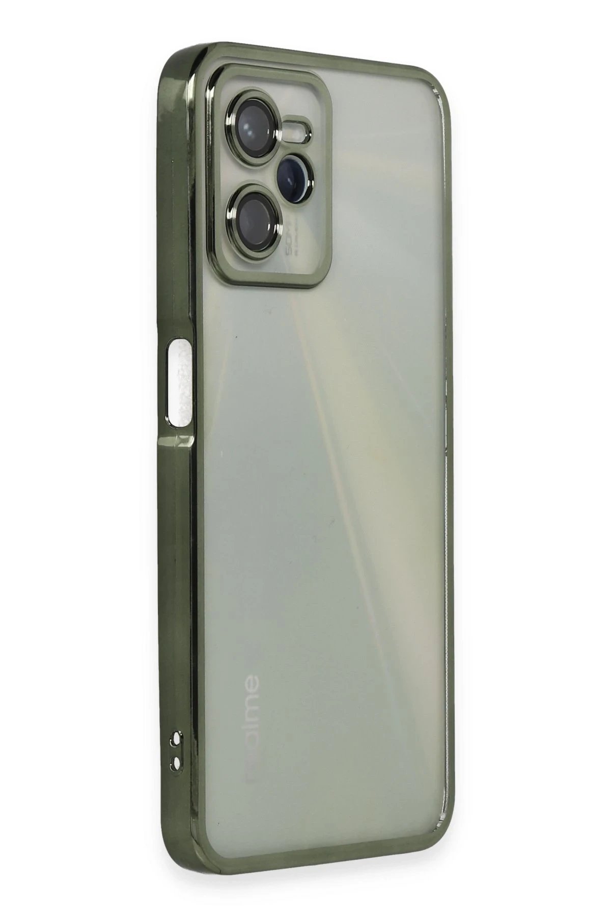 Newface Realme C35 Kılıf Razer Lensli Silikon - Yeşil