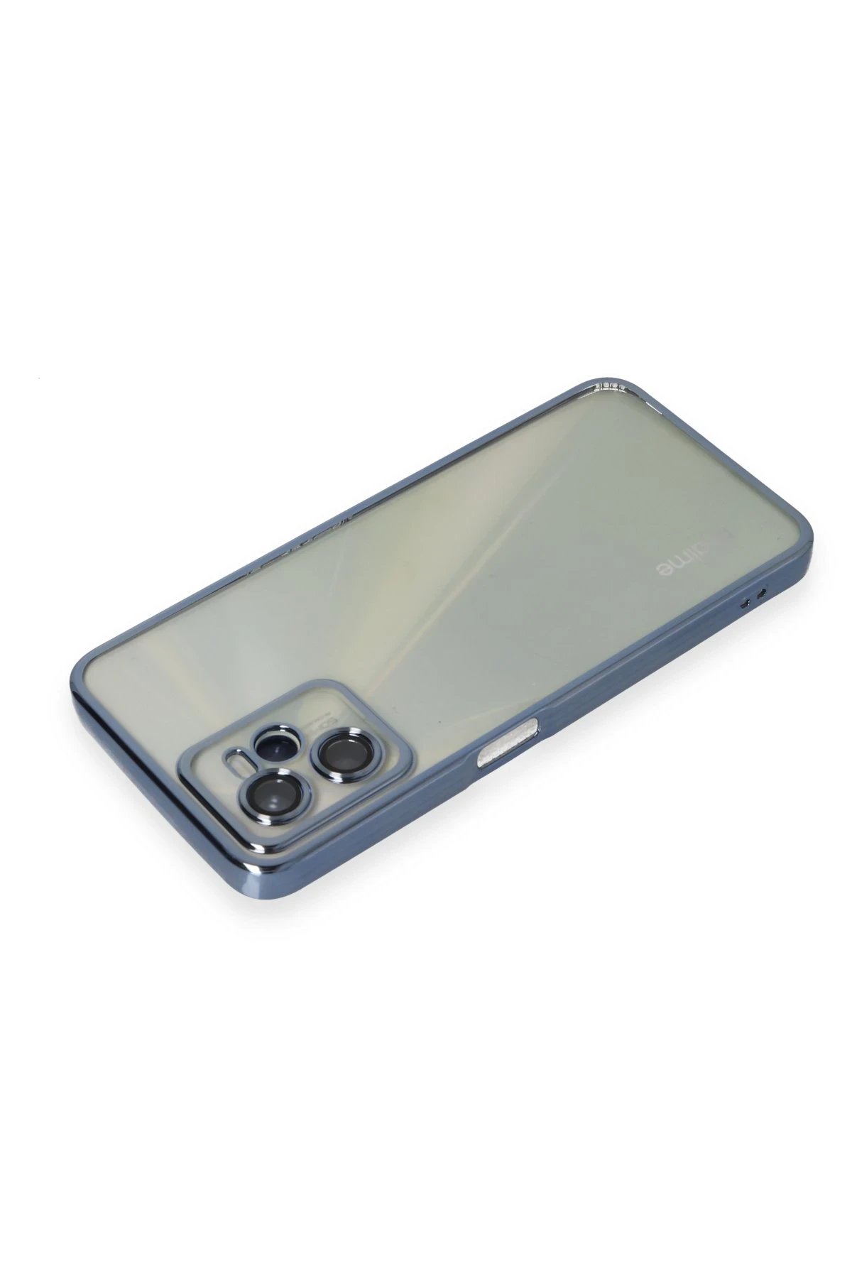 Newface Realme C35 Kılıf Razer Lensli Silikon - Açık Mavi