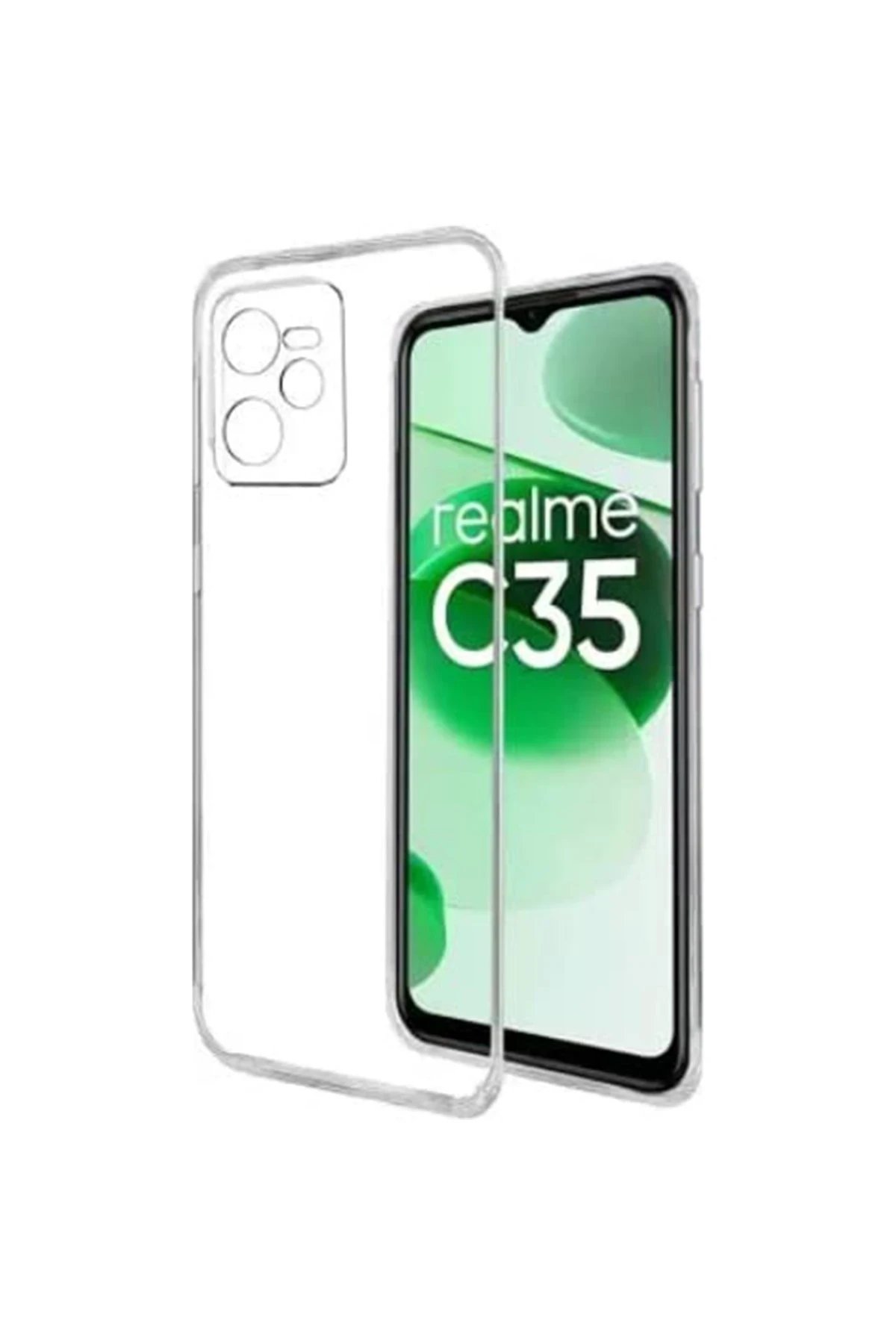 Newface Realme C35 Kılıf Lüx Şeffaf Silikon