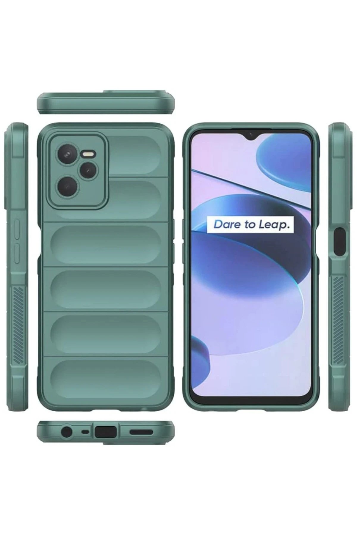 Newface Realme C35 Kılıf Optimum Silikon - Koyu Yeşil