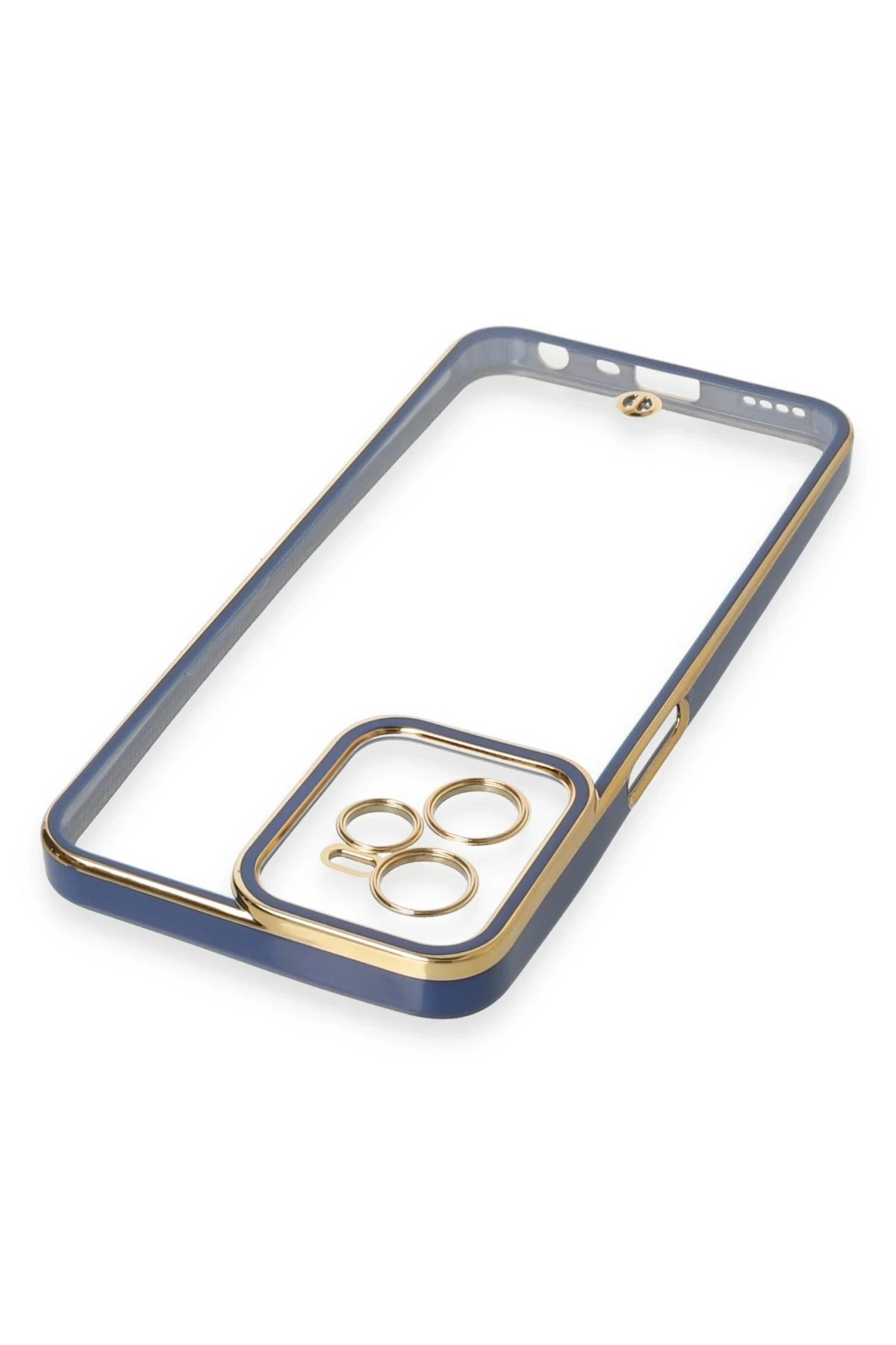 Newface Realme C35 Kılıf Liva Lens Silikon - Mavi