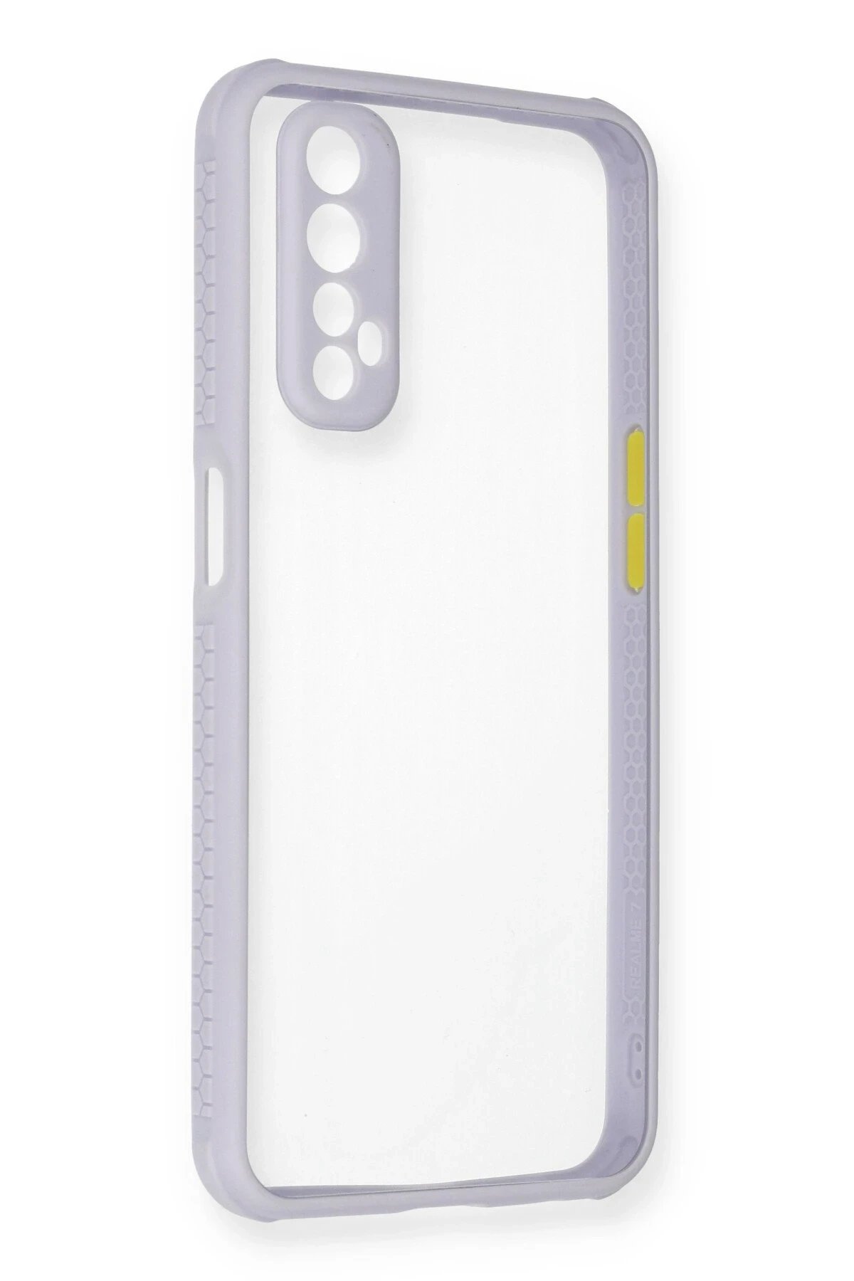 Newface Realme 7 Kılıf Miami Şeffaf Silikon - Lila