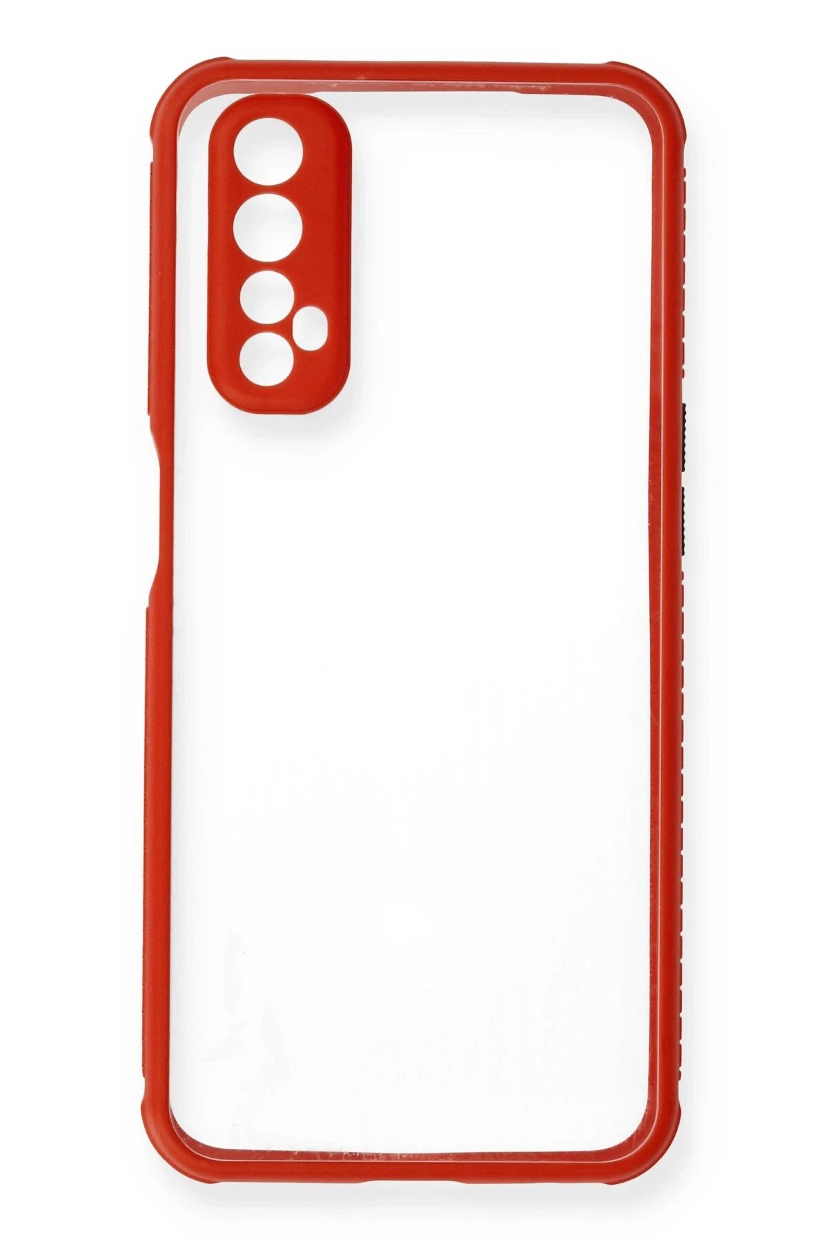 Newface Realme 7 Kılıf Miami Şeffaf Silikon - Kırmızı